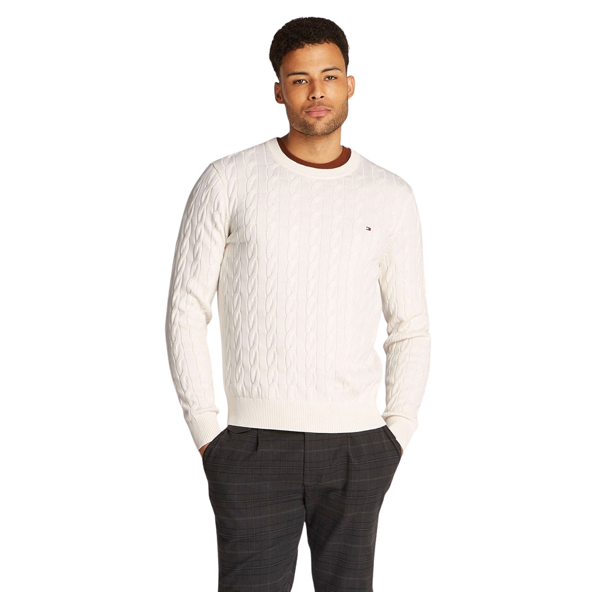 Tommy Hilfiger Classic Cotton Cable Crew Sweater Heren
