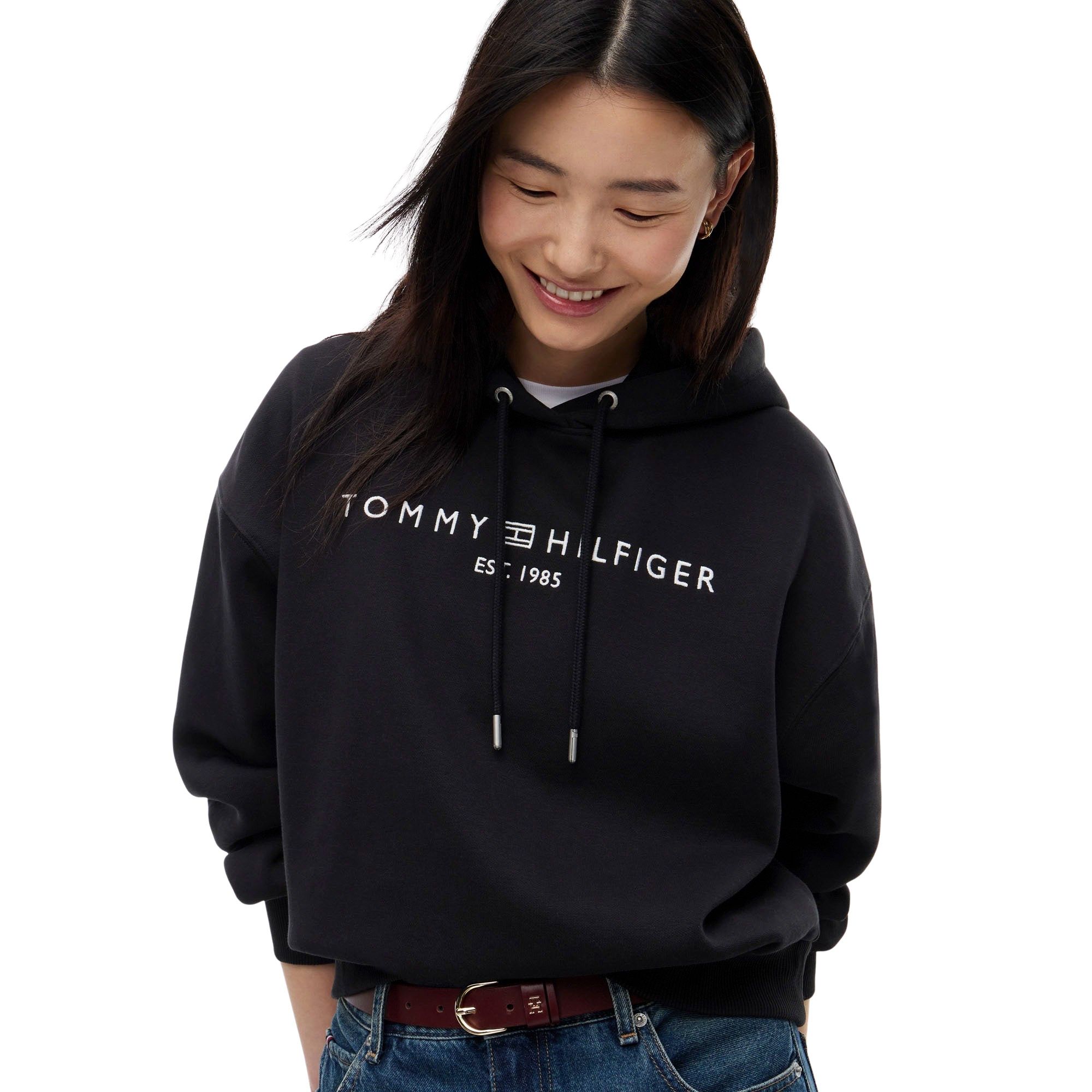Tommy Hilfiger Corp Logo Modern Hoodie Dames