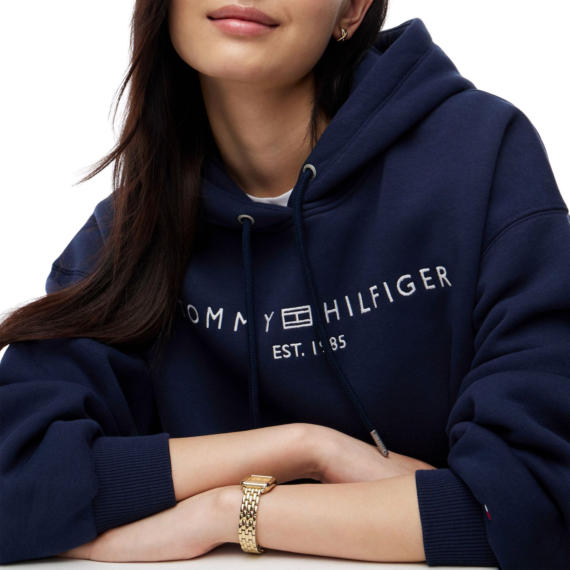Tommy Hilfiger Corp Logo Modern Hoodie Dames
