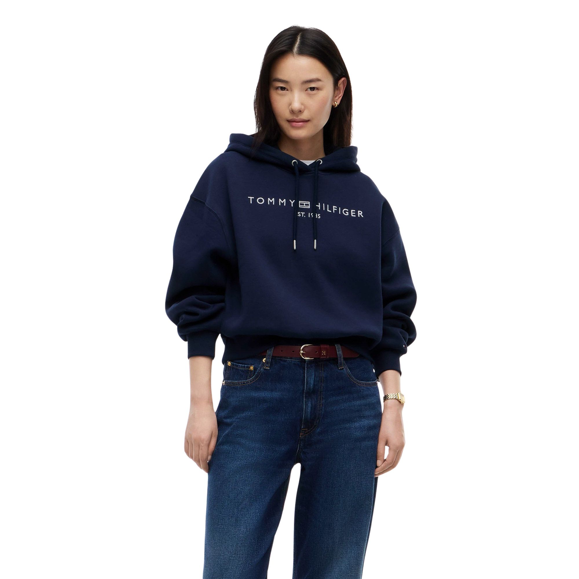 Tommy Hilfiger Corp Logo Modern Hoodie Dames