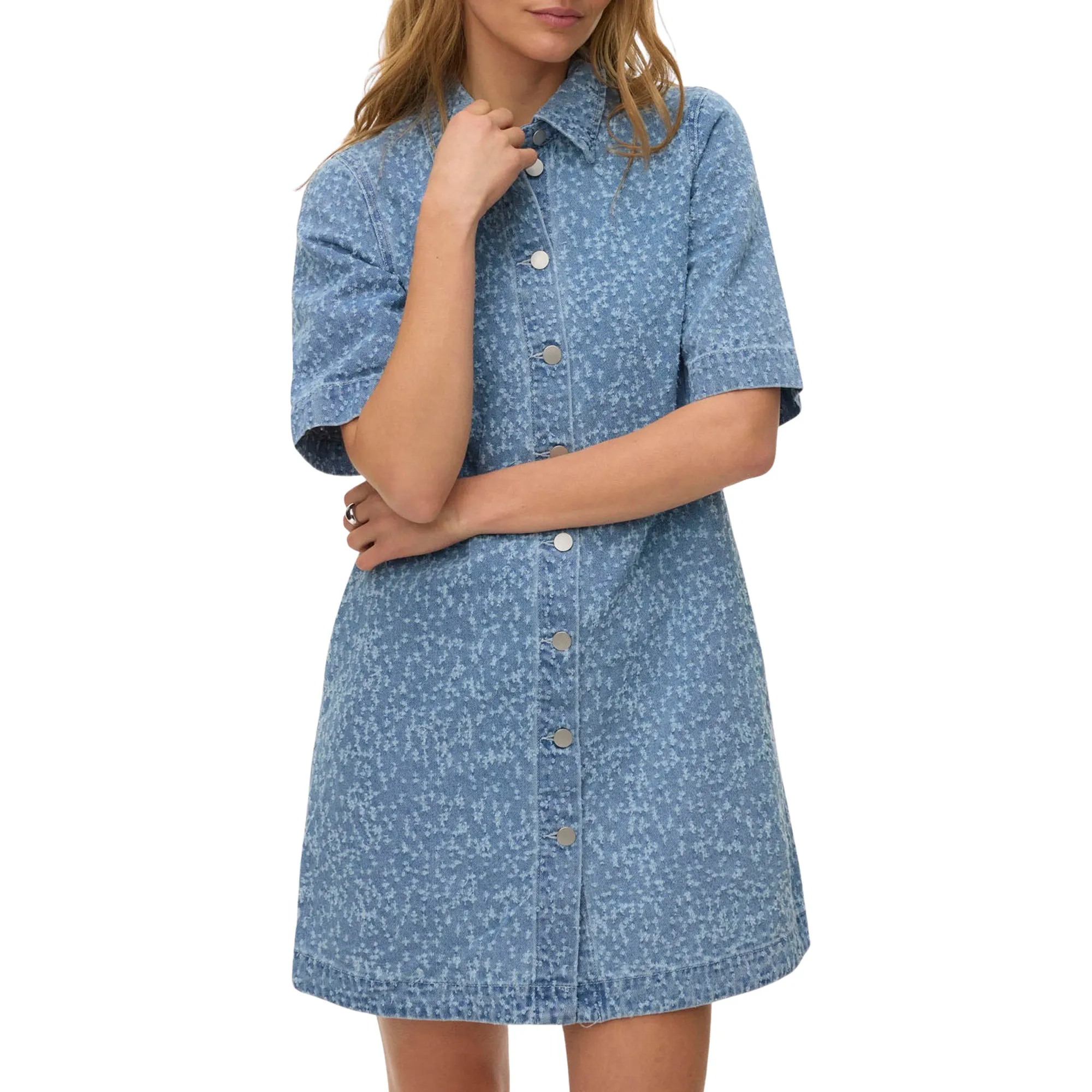 Vero Moda Fenja 2/4 Frayed Denim Jurk Dames