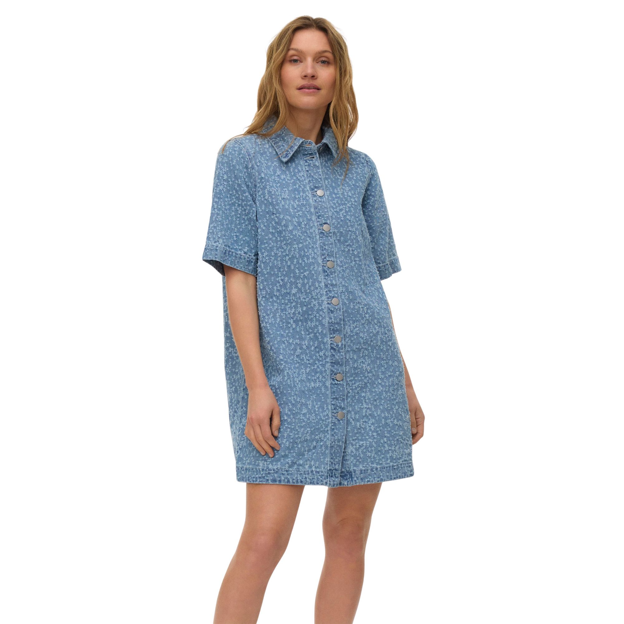 Vero Moda Fenja 2/4 Frayed Denim Jurk Dames