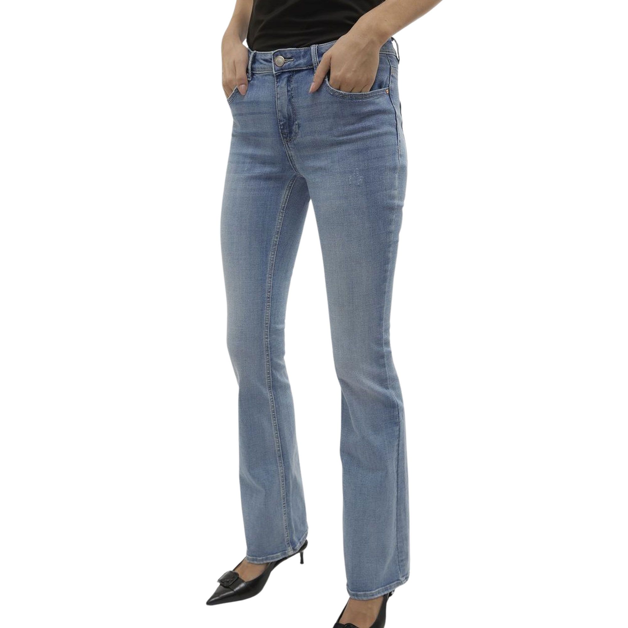 Vero Moda Flash Mid Rise Flared Jeans Dames
