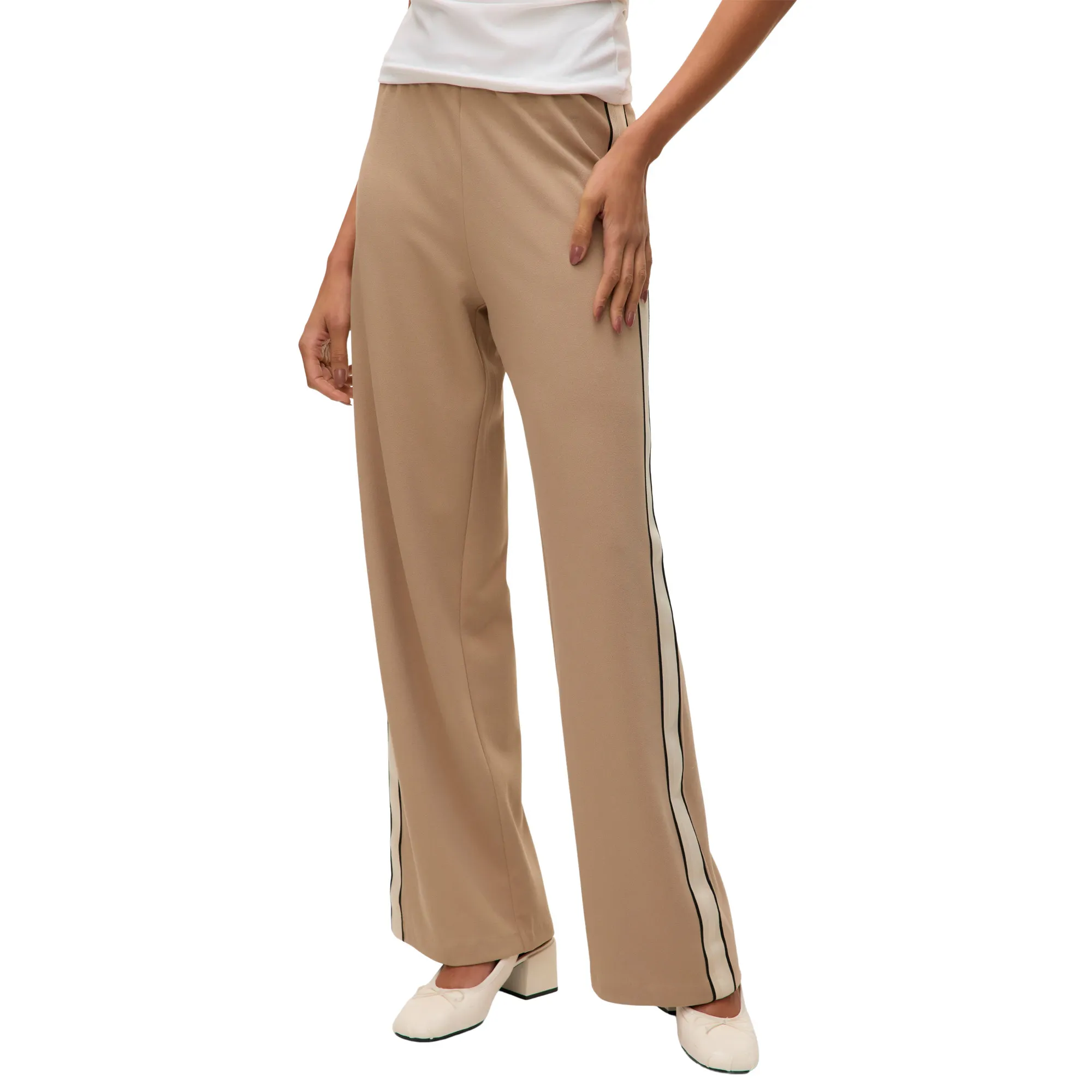 Vero Moda Berlin Mid Waist Wide Panel Broek Dames