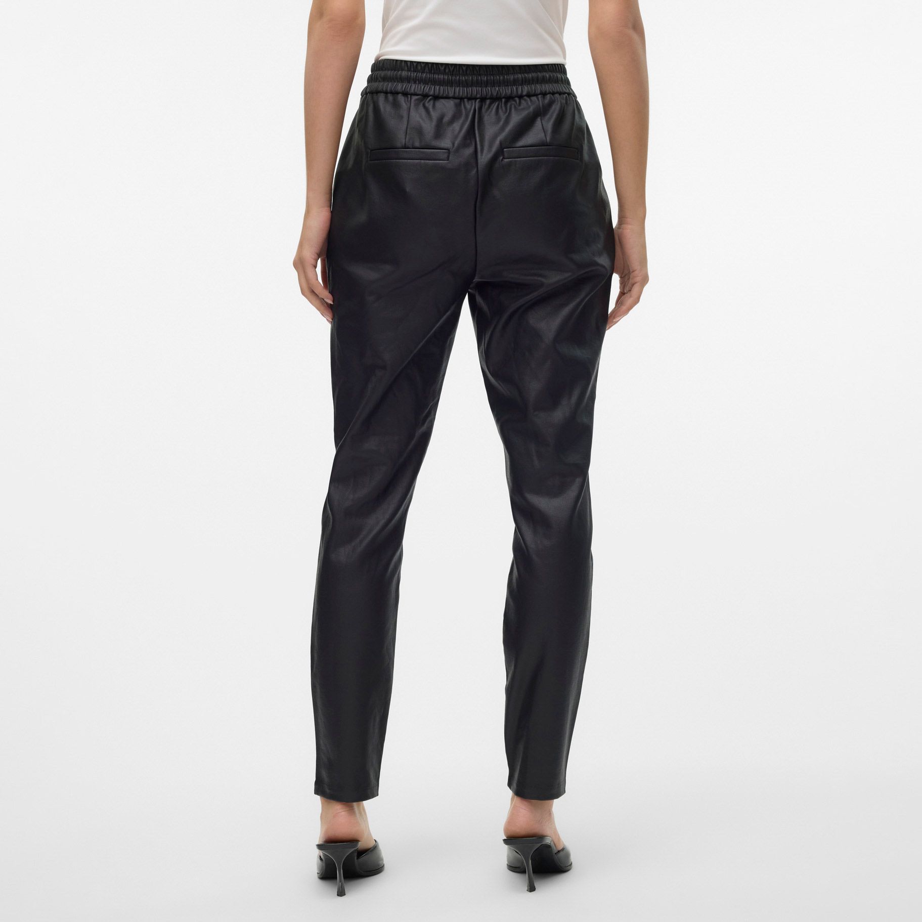 Vero Moda MW Loose String Coated Broek Dames