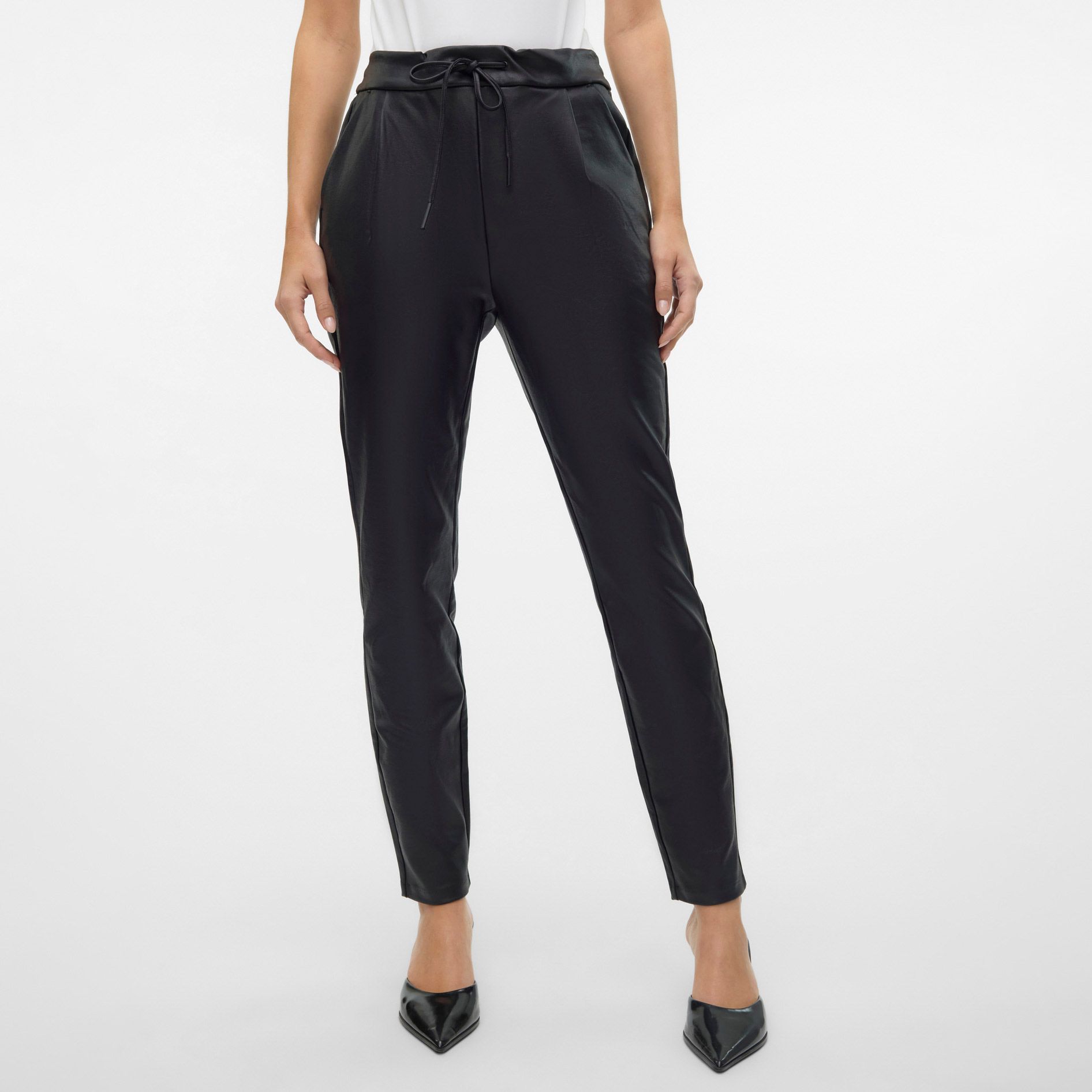 Vero Moda MW Loose String Coated Broek Dames