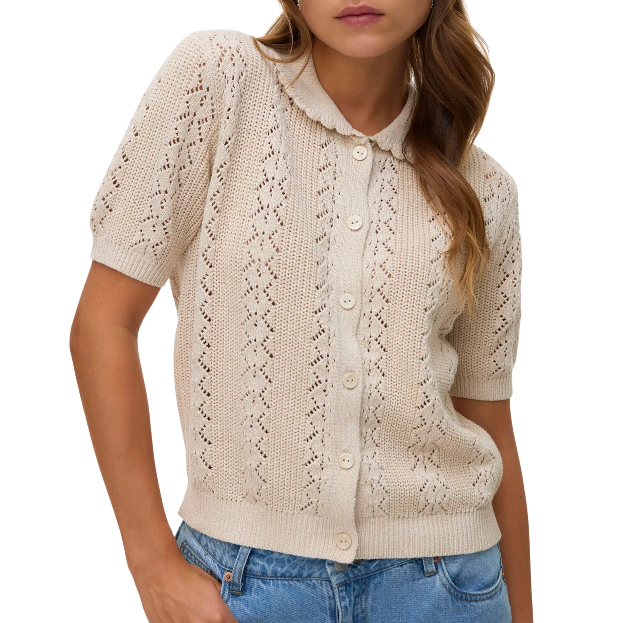 Vero Moda Daria SS Poloneck Knit Vest Dames