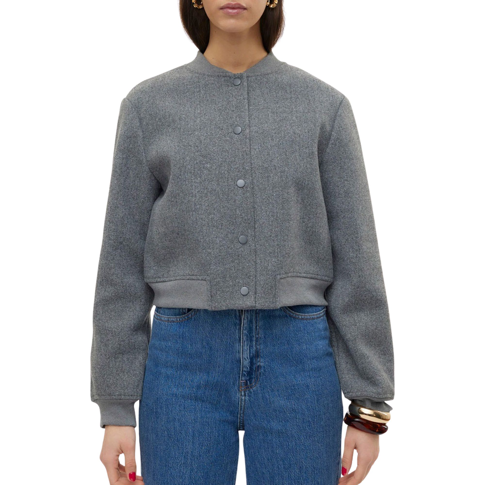 Vero Moda Petite VMPHILINE HIGHNECK BUTTON - Jersey De Punto - Black