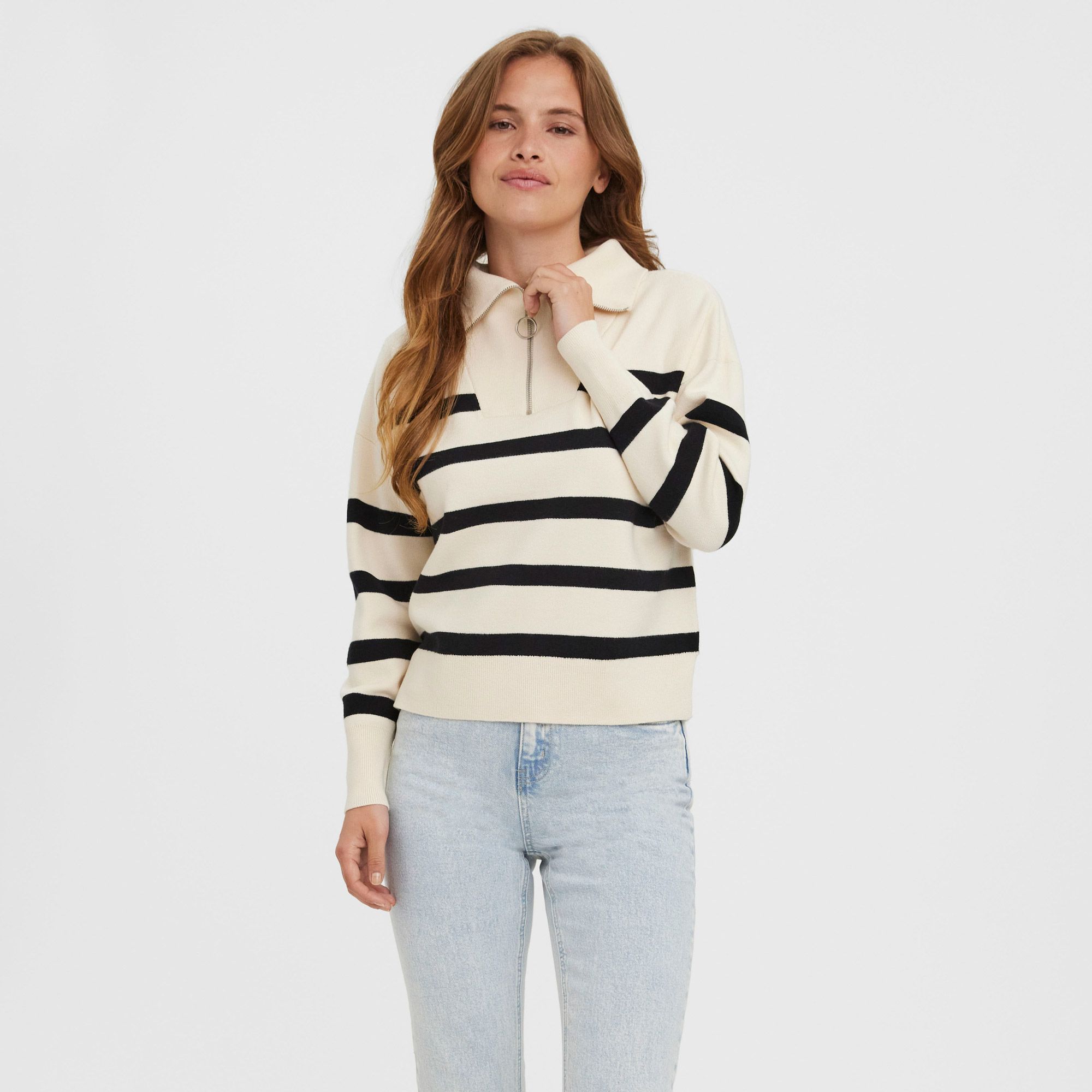 Vero Moda Saba Stripe Highneck Trui Dames