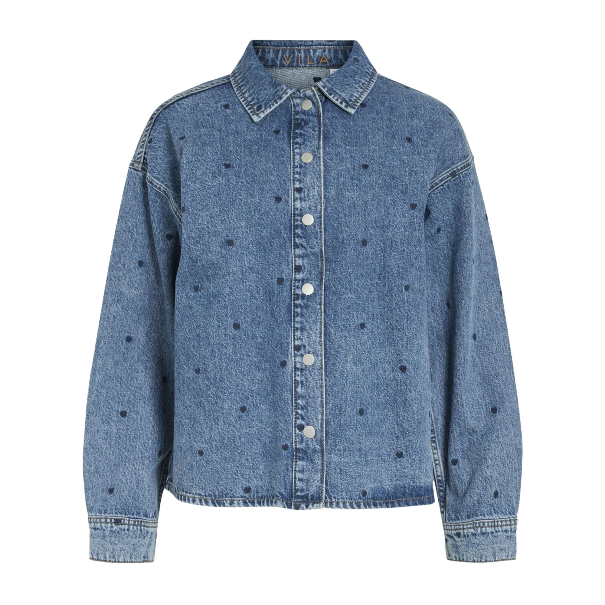 Vila Creek Denim Heart Blouse Dames