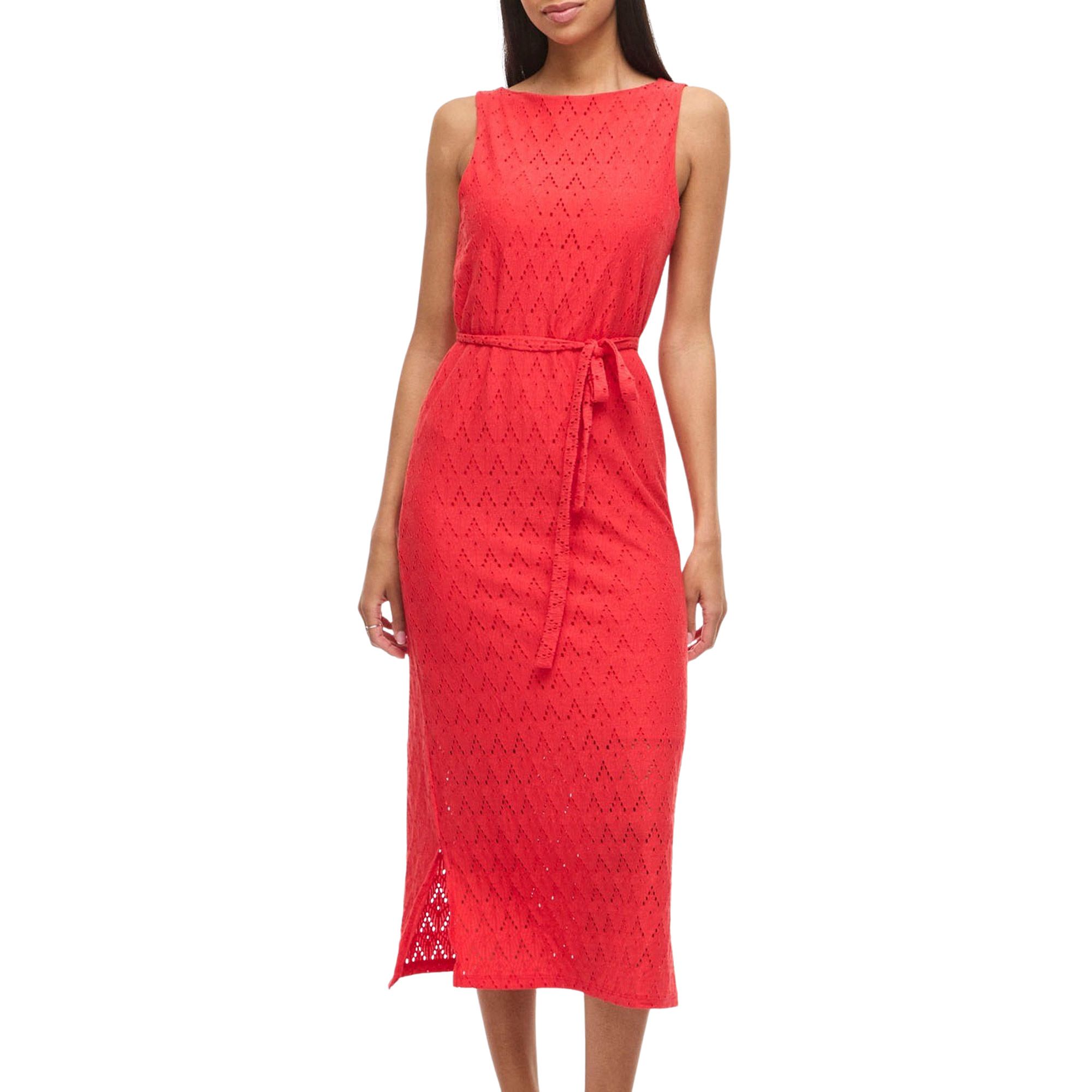 Vila Malina V-Neck Midi Jurk Dames