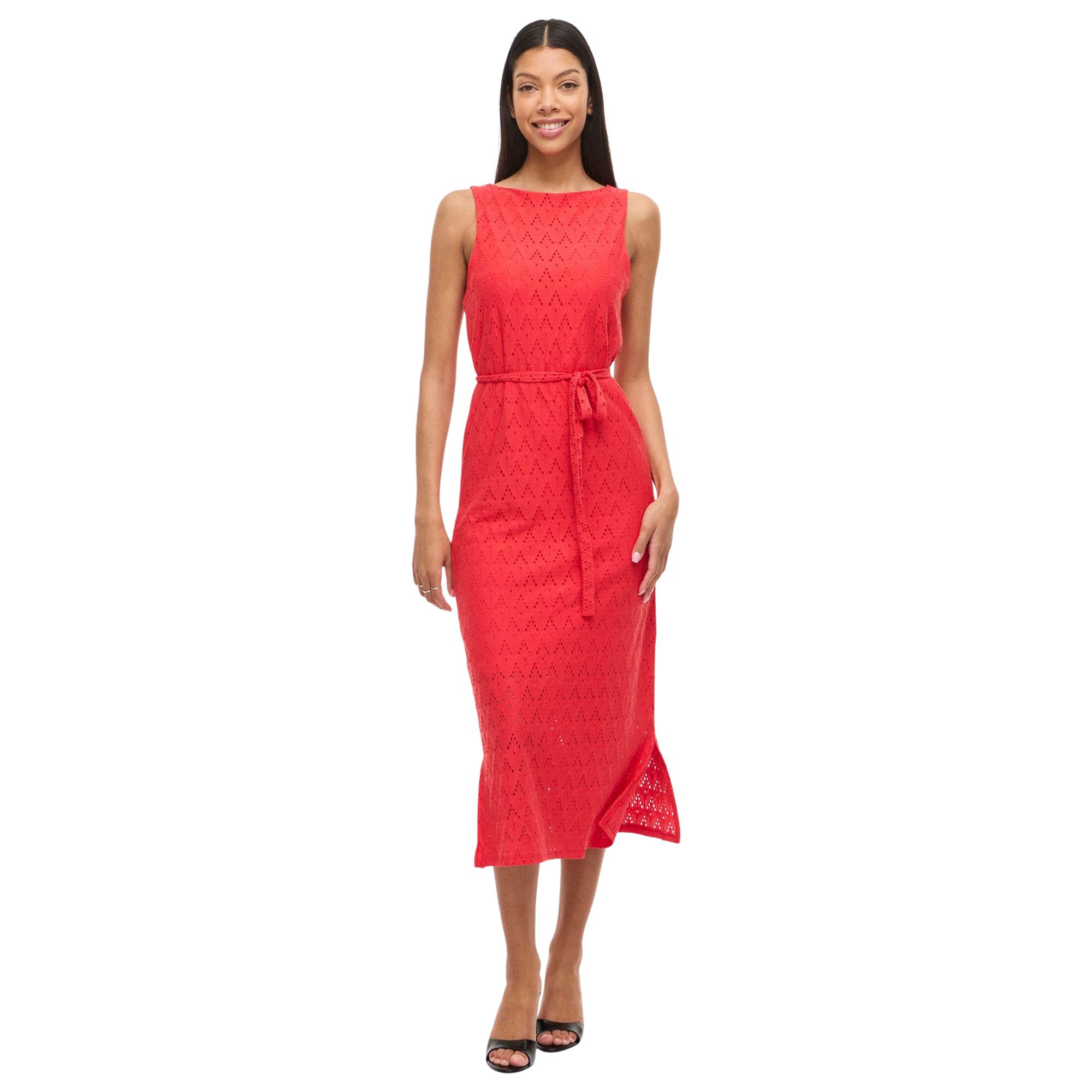Vila Malina V-Neck Midi Jurk Dames