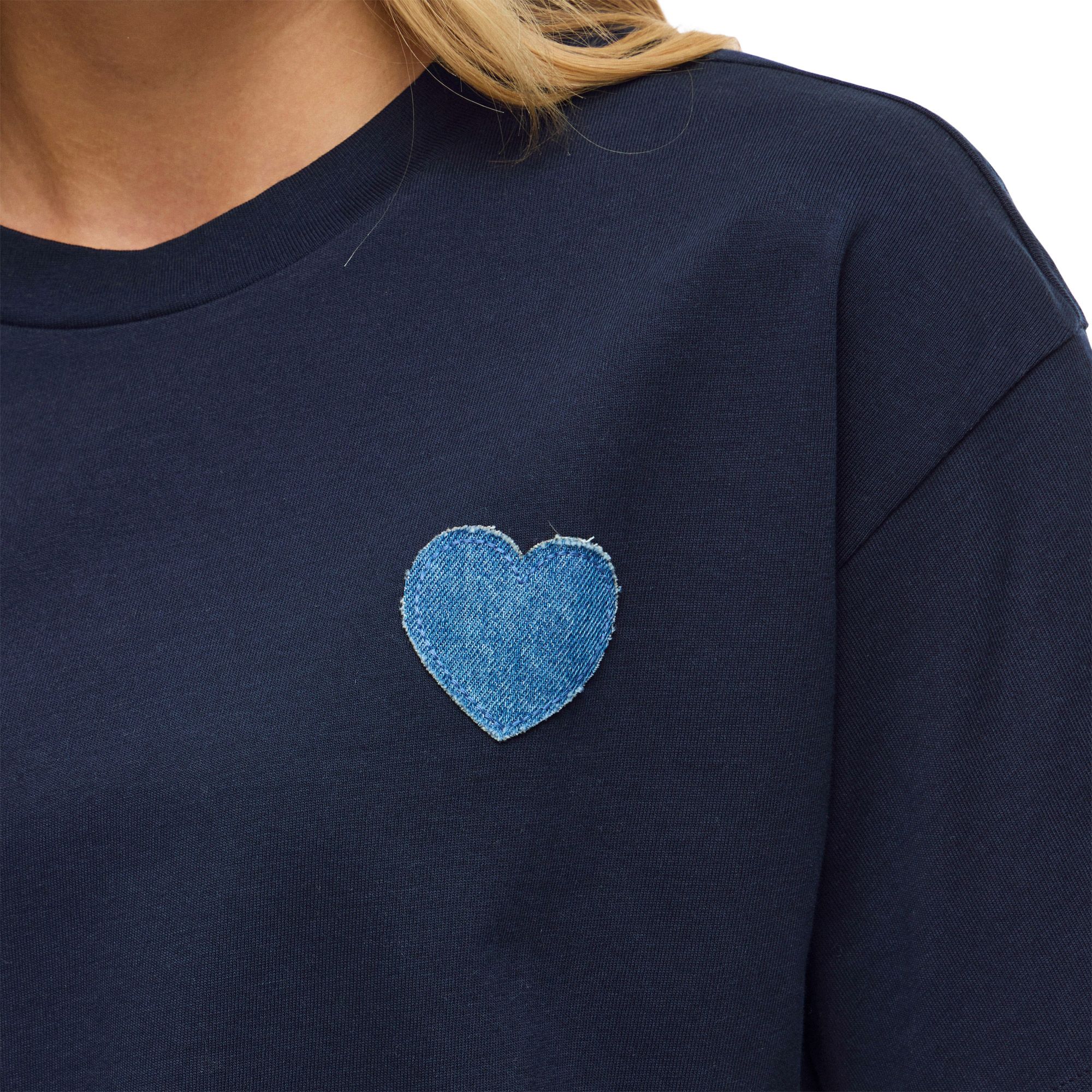 Vila Monie Heart Crew Shirt Dames