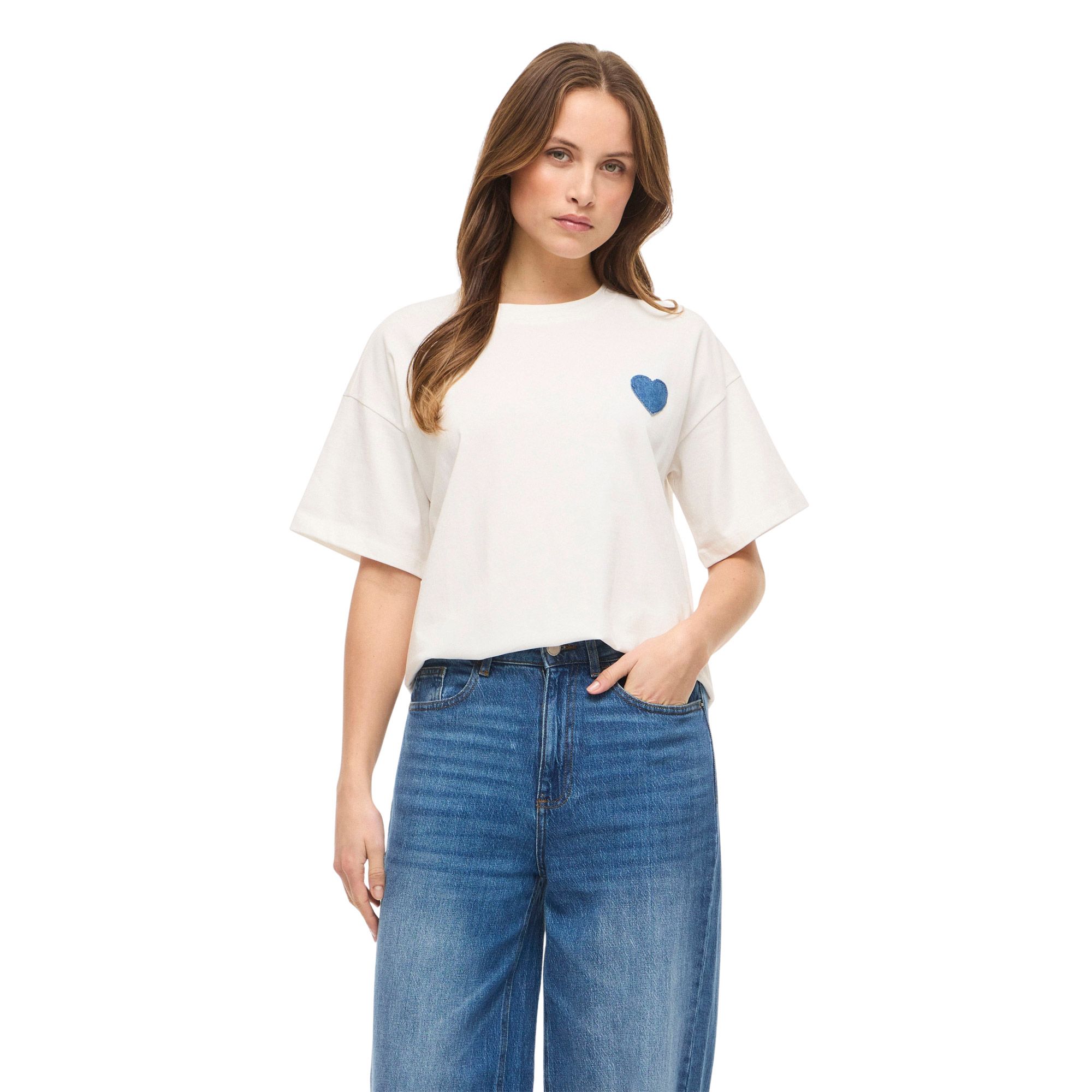 Vila Monie Heart Crew Shirt Dames