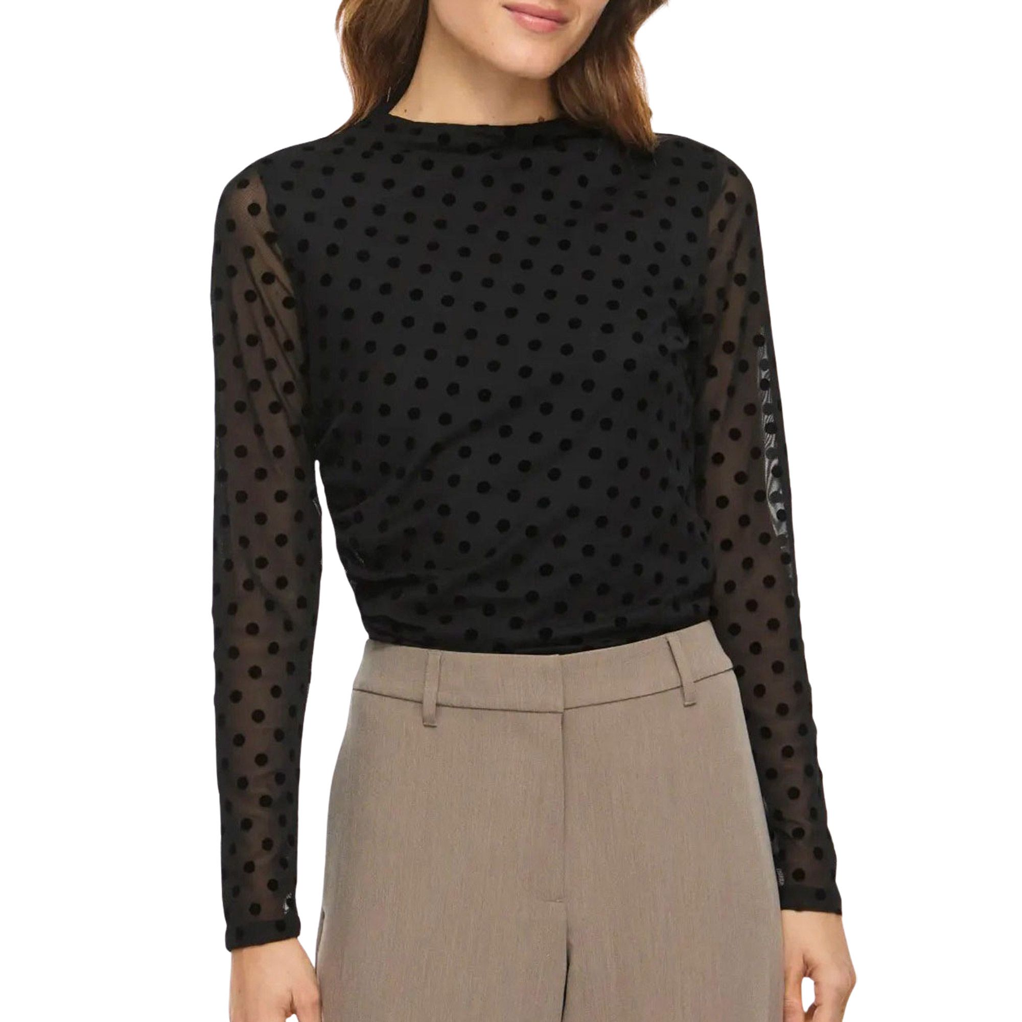 Top Vila Rikke Funnel Neck LS Femmes