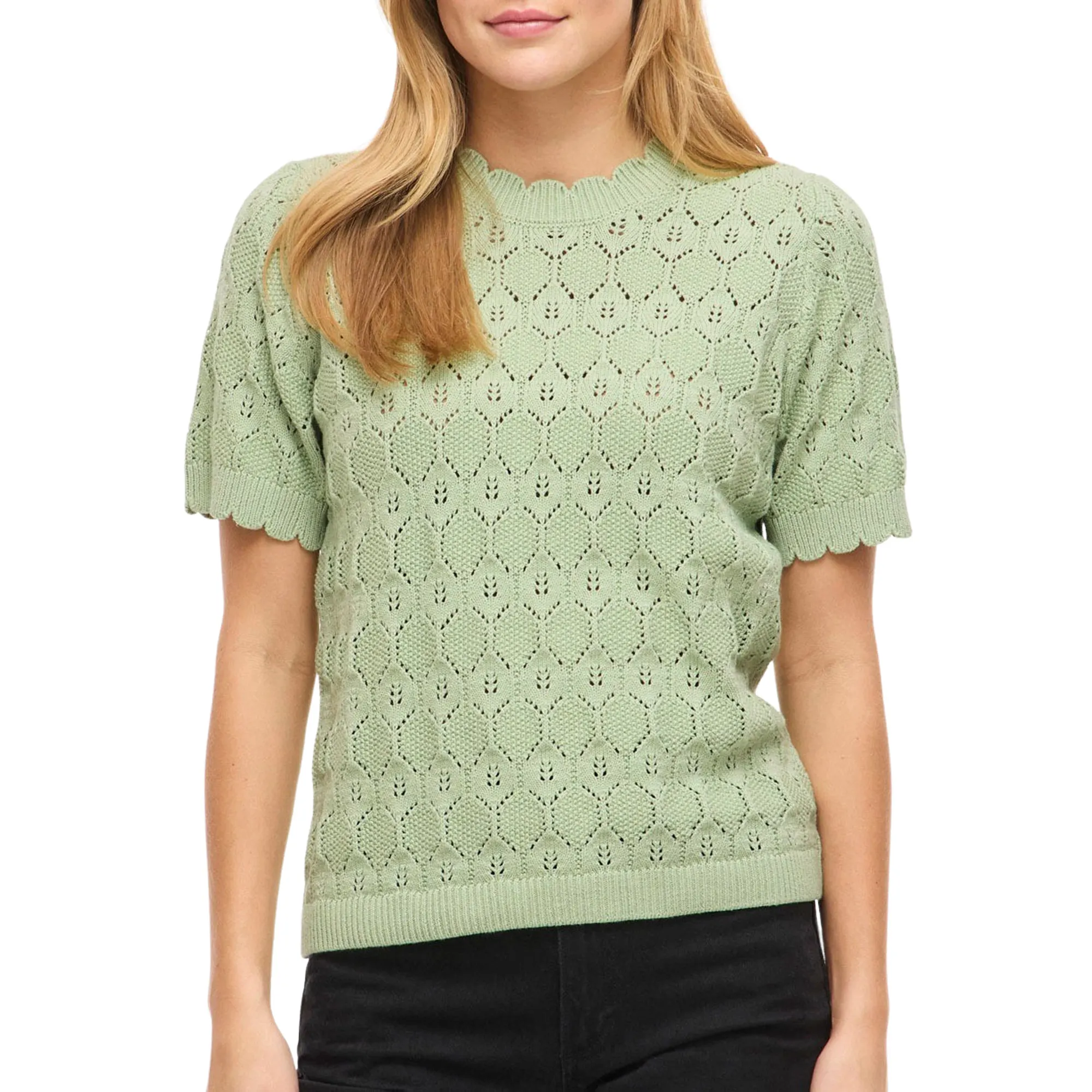 Vila Owen Pointelle Knit Shirt Dames