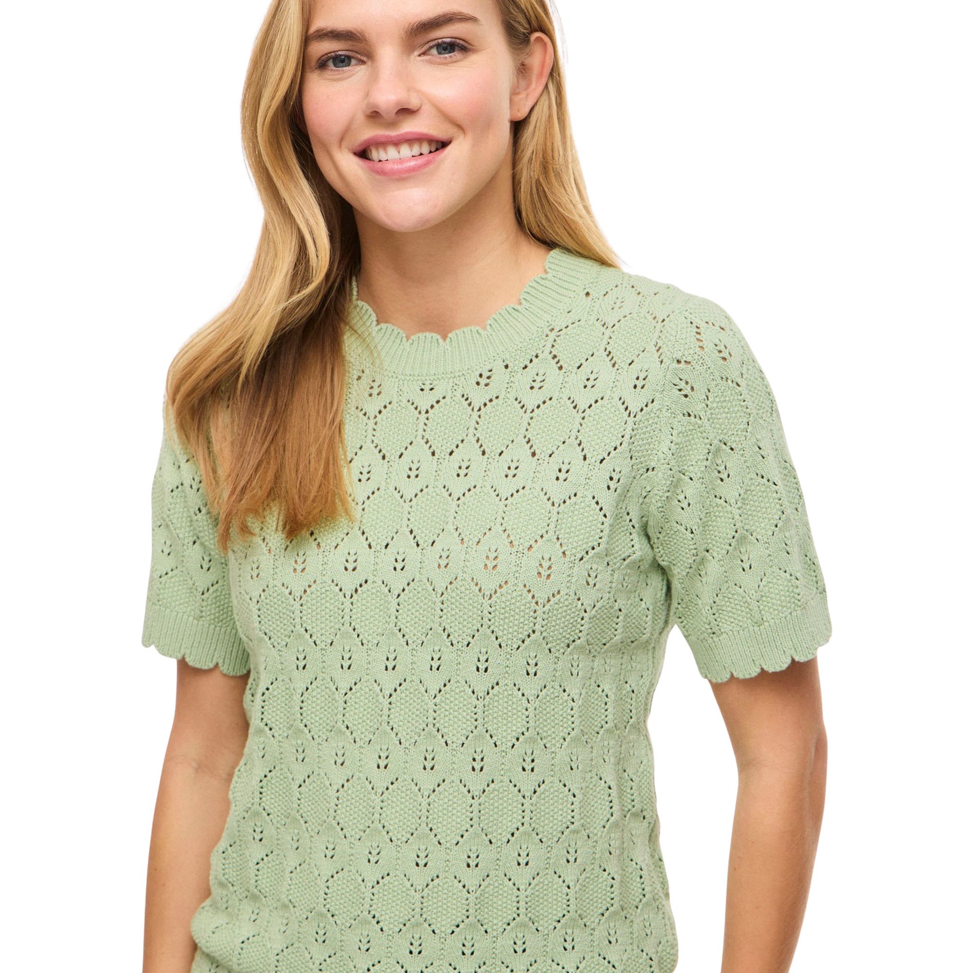 Vila Owen Pointelle Knit Shirt Dames