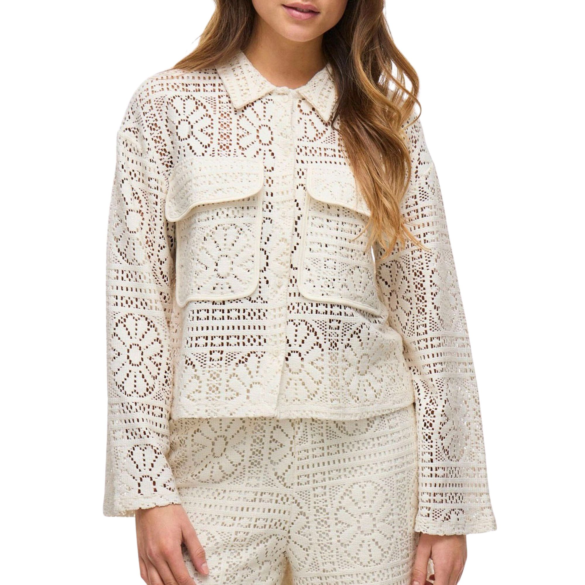 Vila Merinda Crochets Cardigan Vest Dames