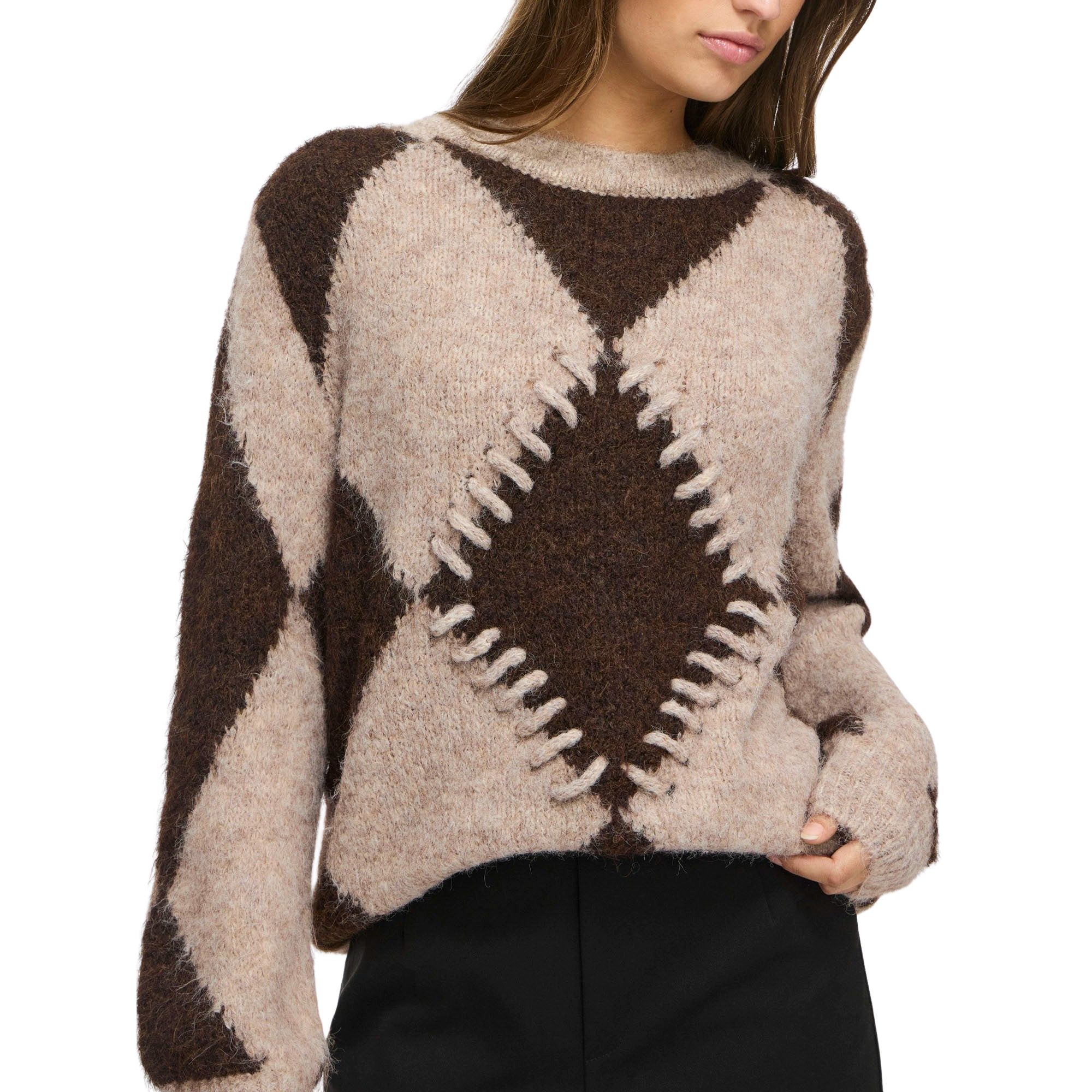 Vila Tora Crew Jacquard Knitted Sweater Women