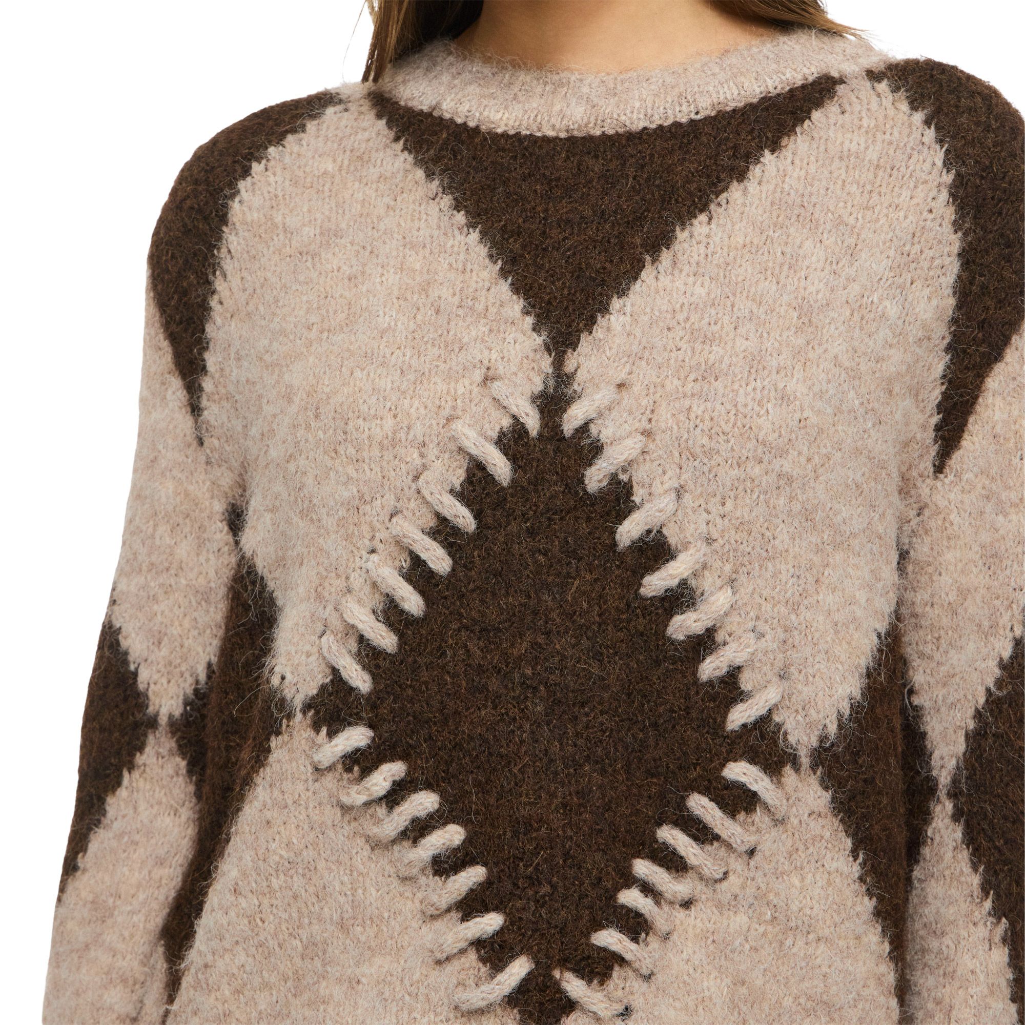 Vila Tora Crew Jacquard Knitted Sweater Women