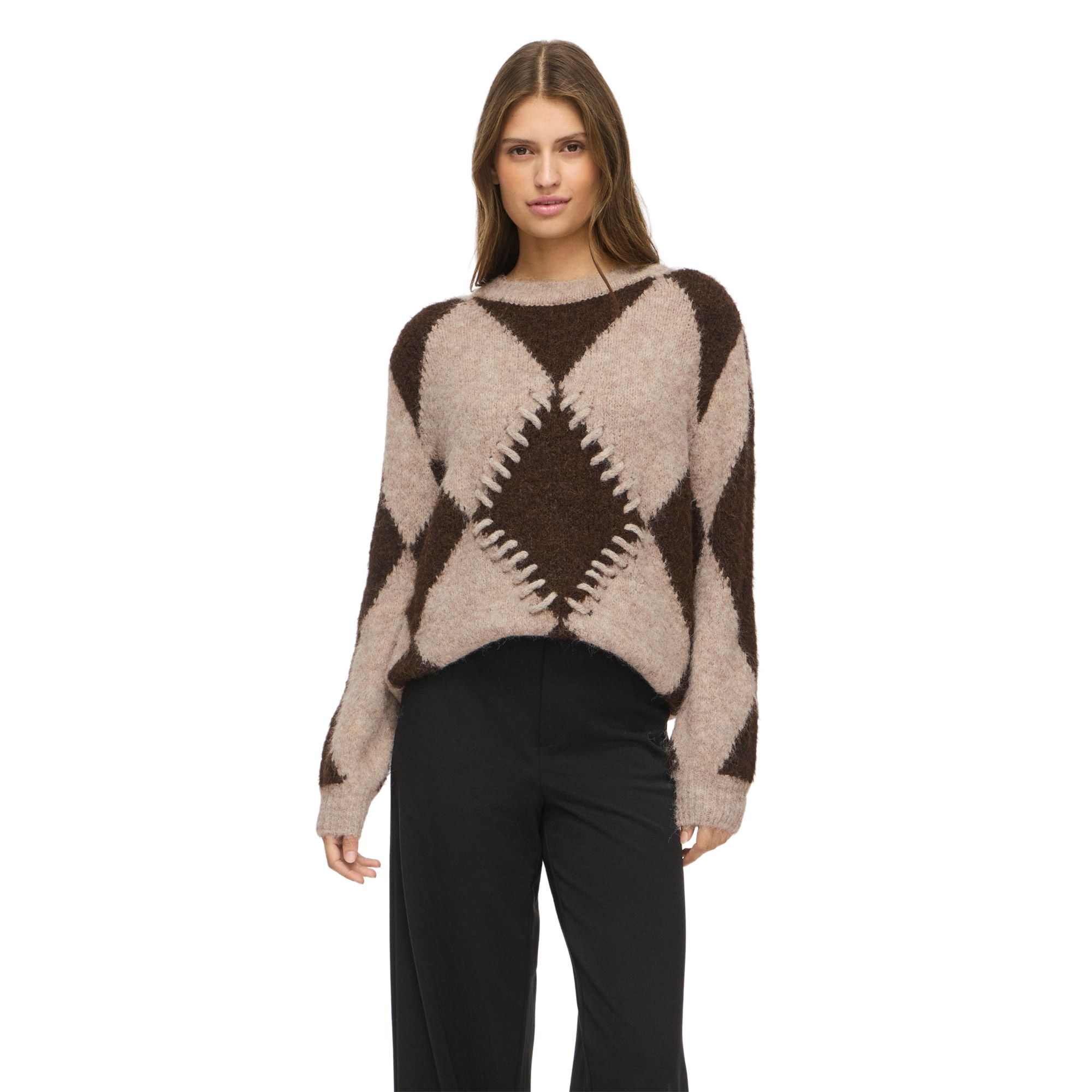Vila Tora Crew Jacquard Knitted Sweater Women