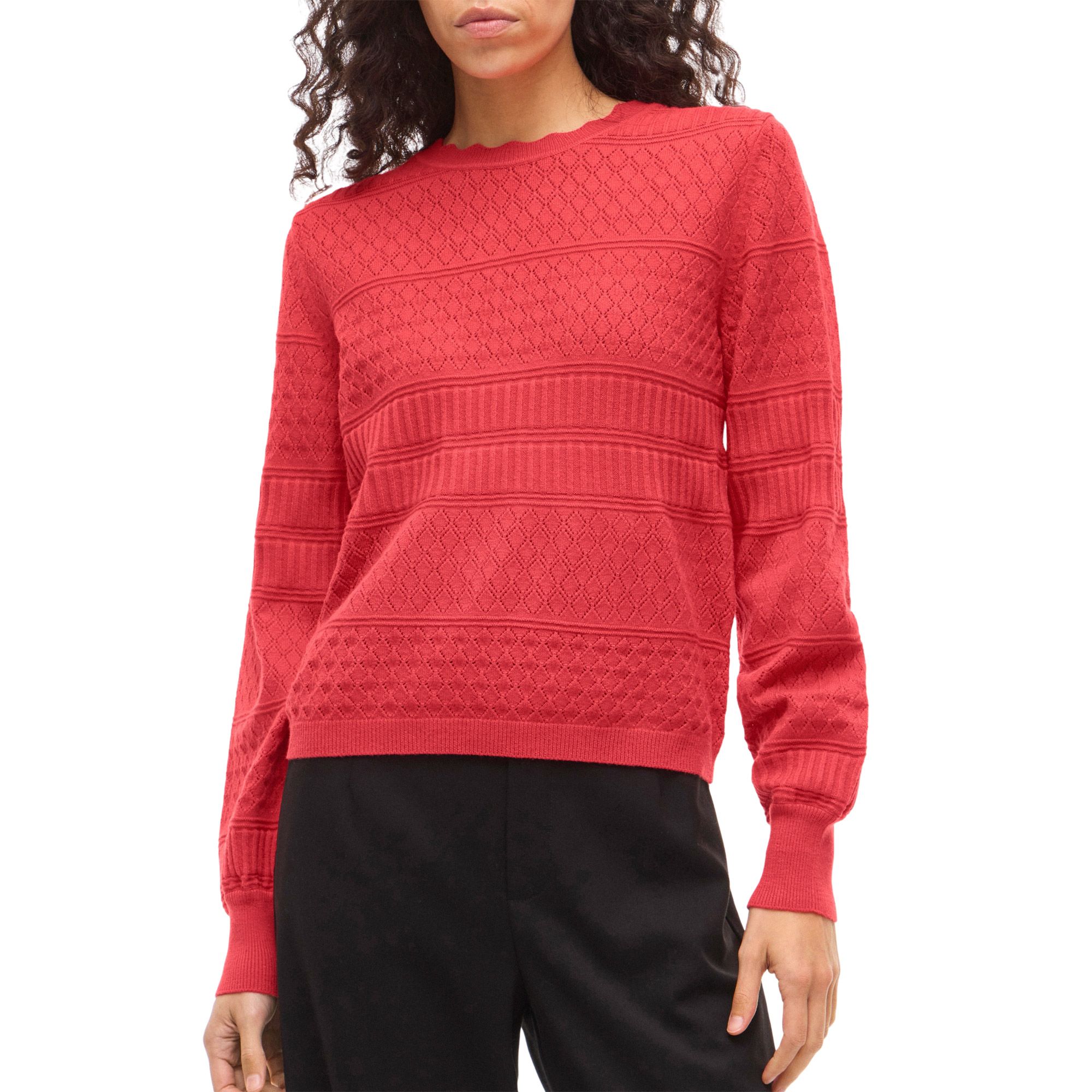 Vila Milos Pointelle Knitted Sweater Dames