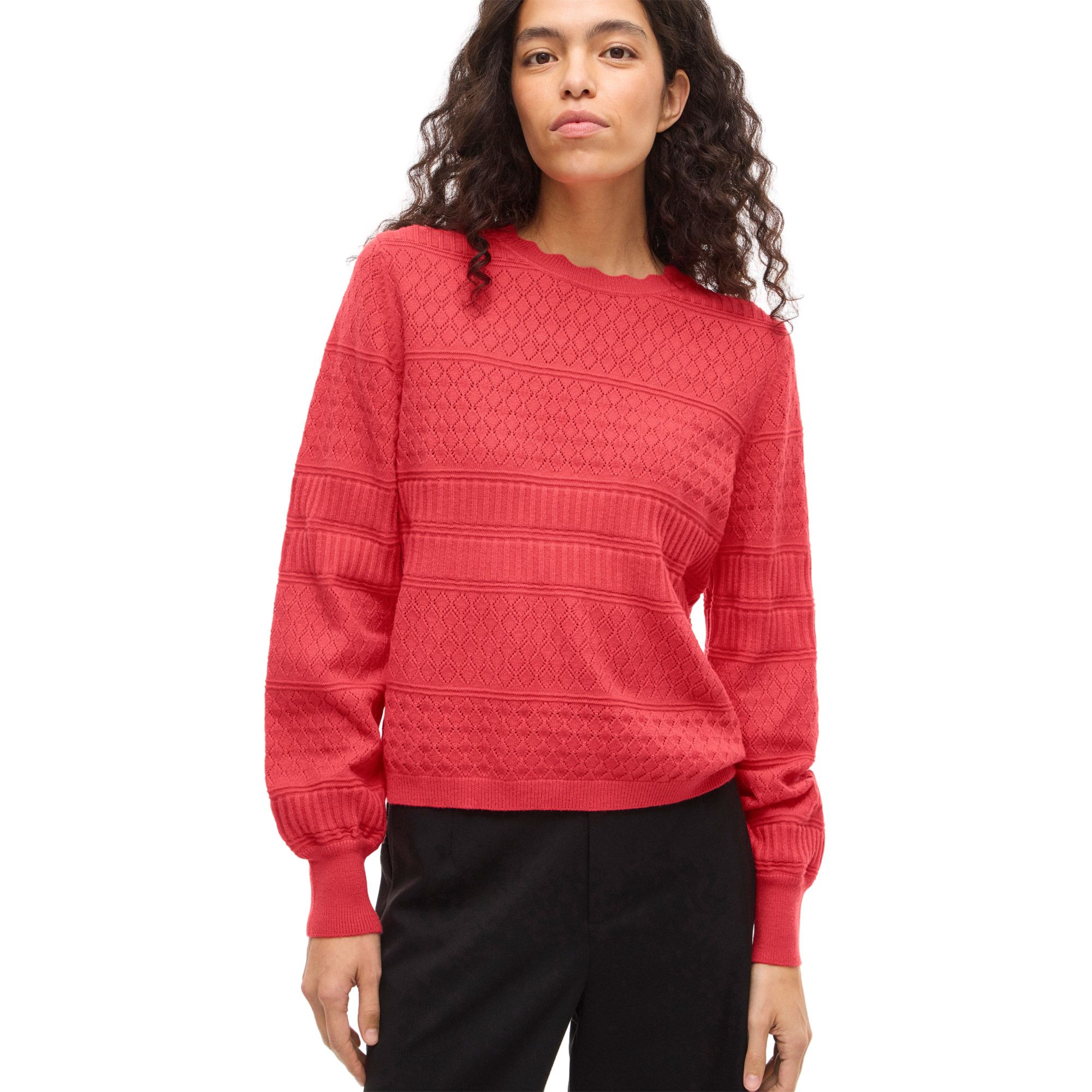 Vila Milos Pointelle Knitted Sweater Dames