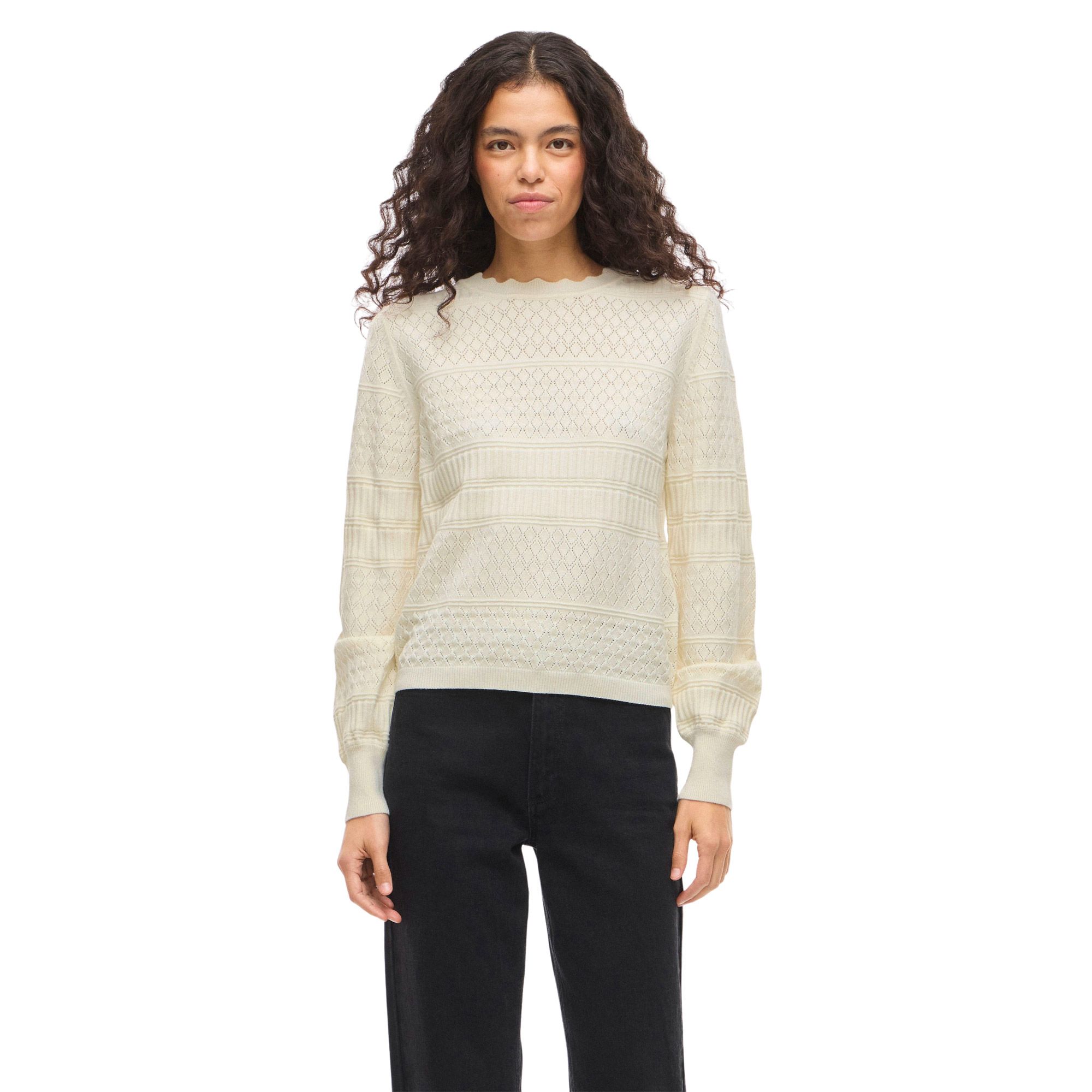 Vila Milos Pointelle Knitted Sweater Dames