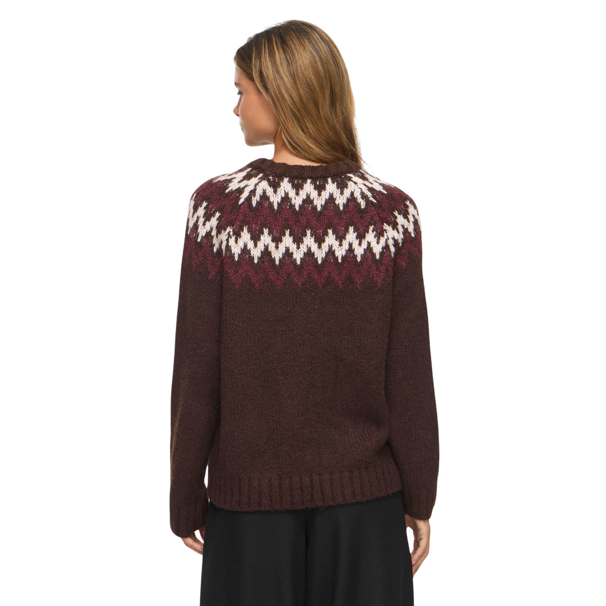 Vila Toni Crew Jacquard Knitted Sweater Dames