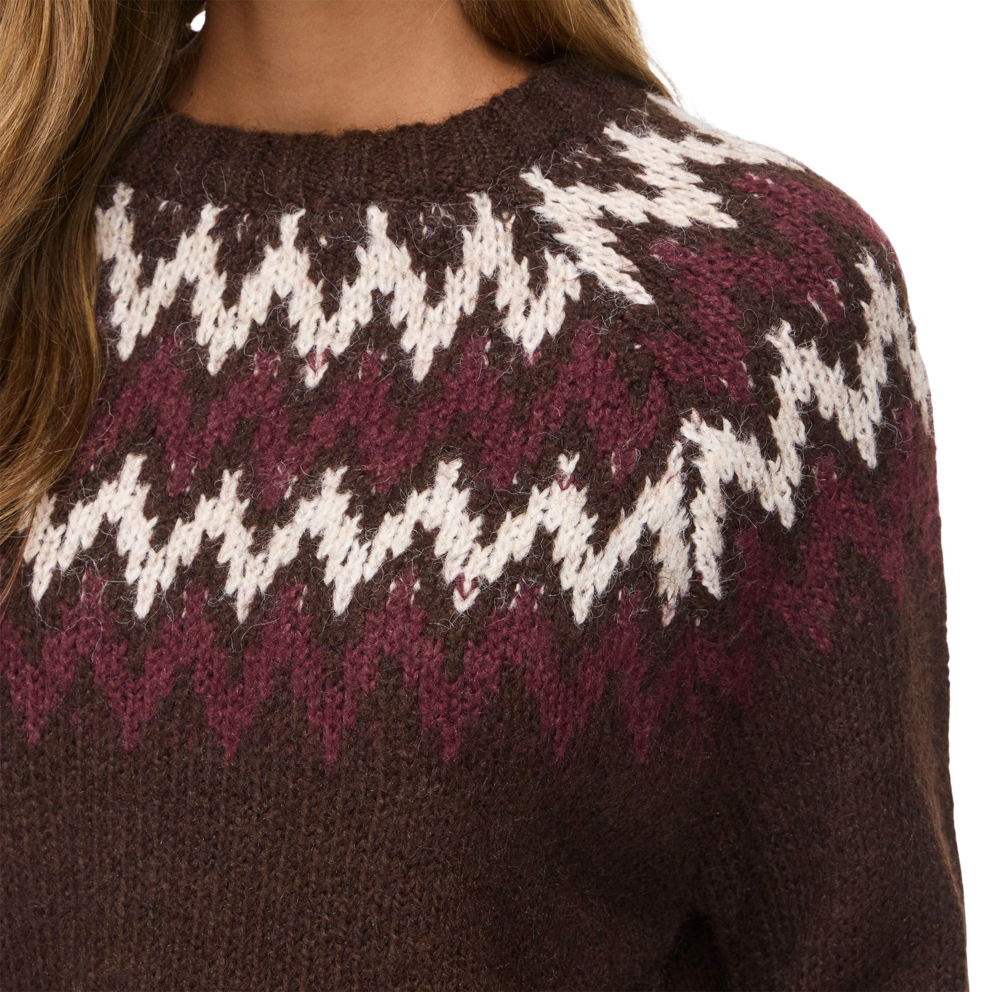 Vila Toni Crew Jacquard Knitted Sweater Dames