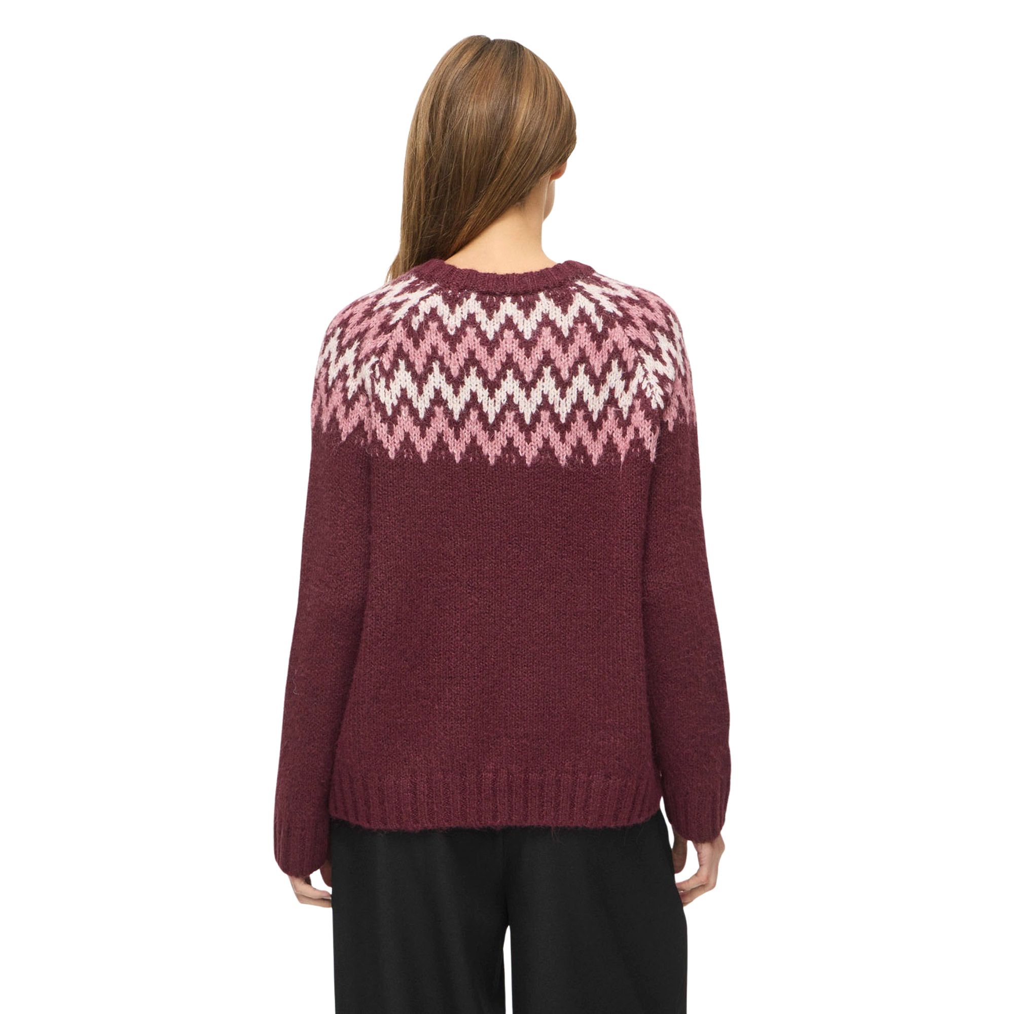 Vila Toni Crew Jacquard Knitted Sweater Dames