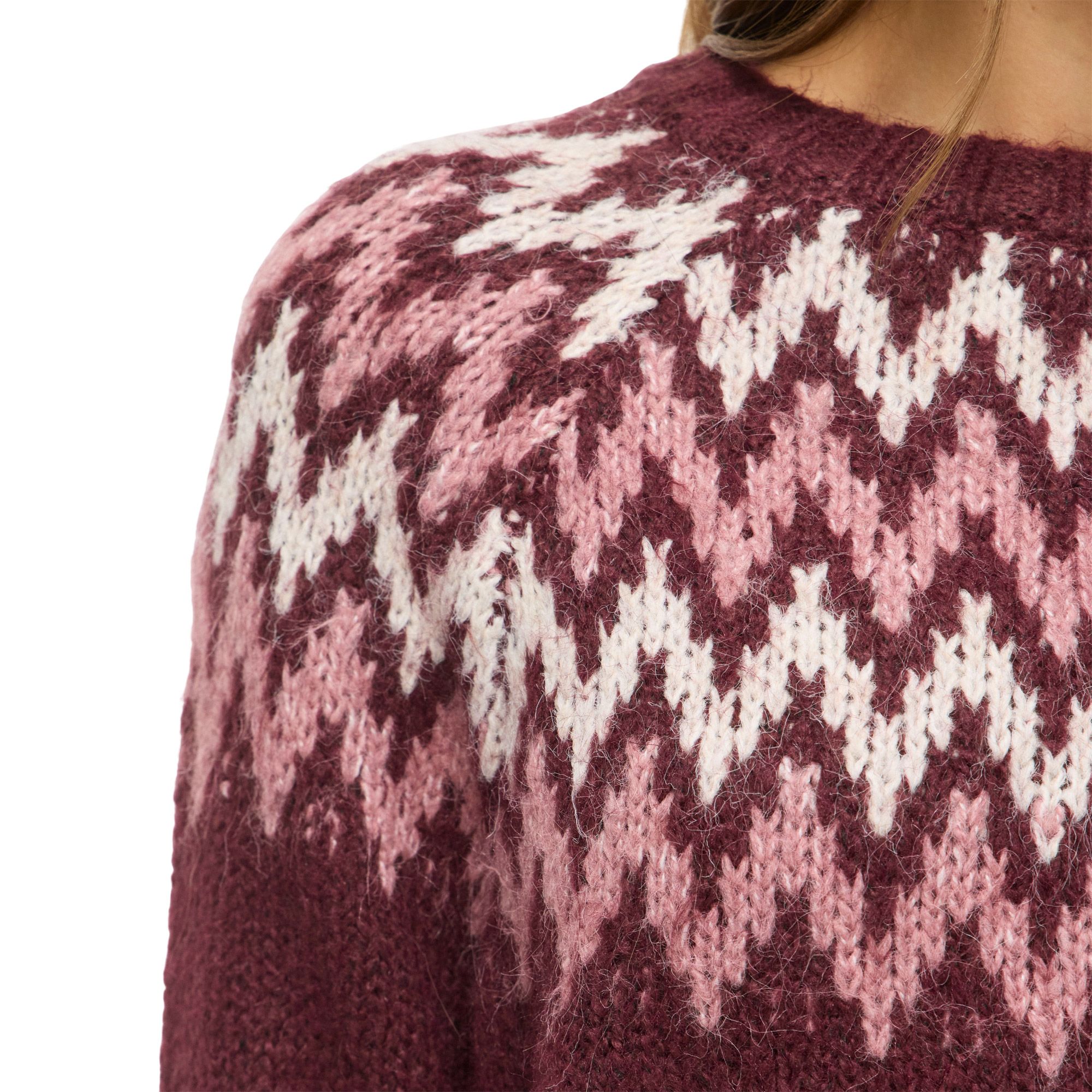 Vila Toni Crew Jacquard Knitted Sweater Dames