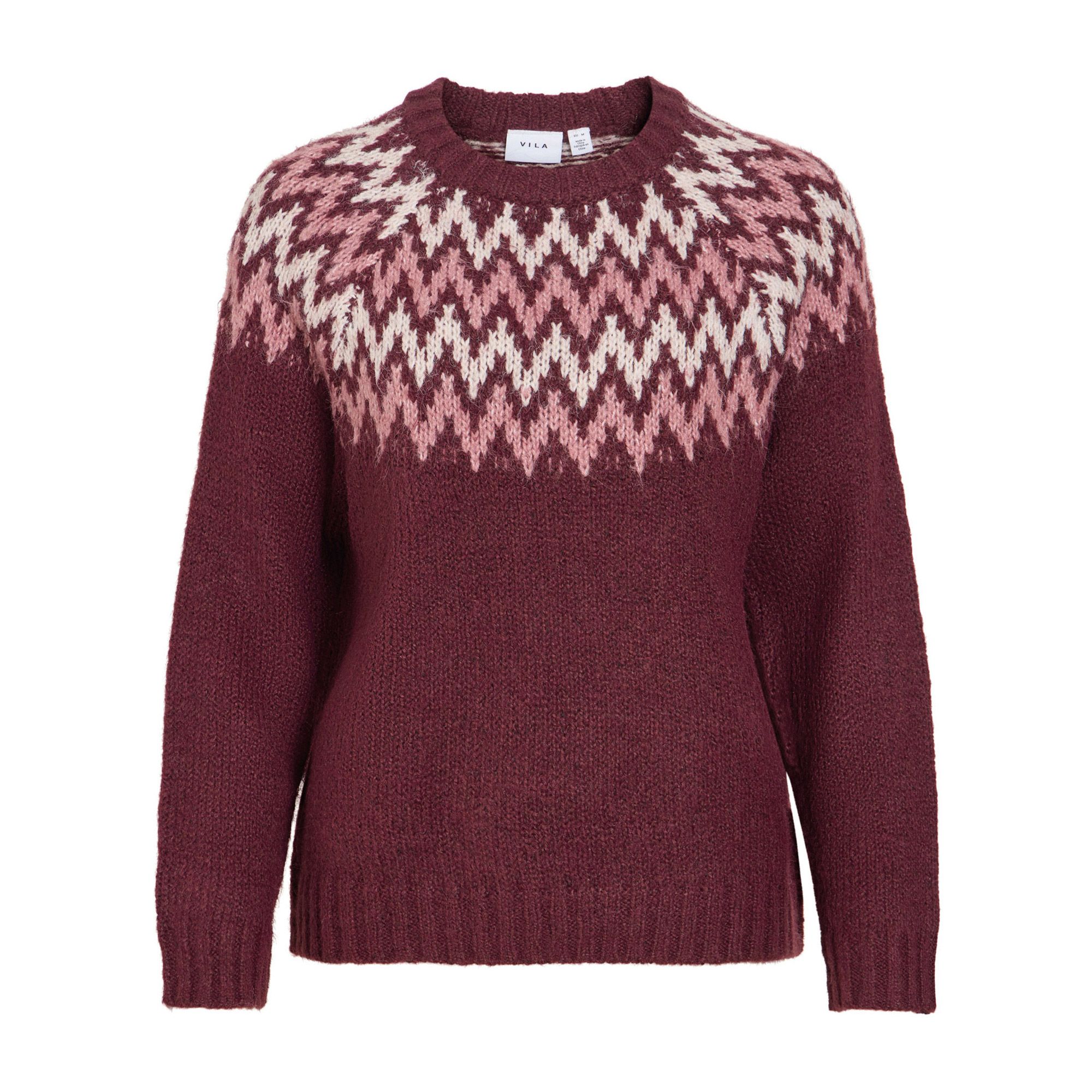 Vila Toni Crew Jacquard Knitted Sweater Dames