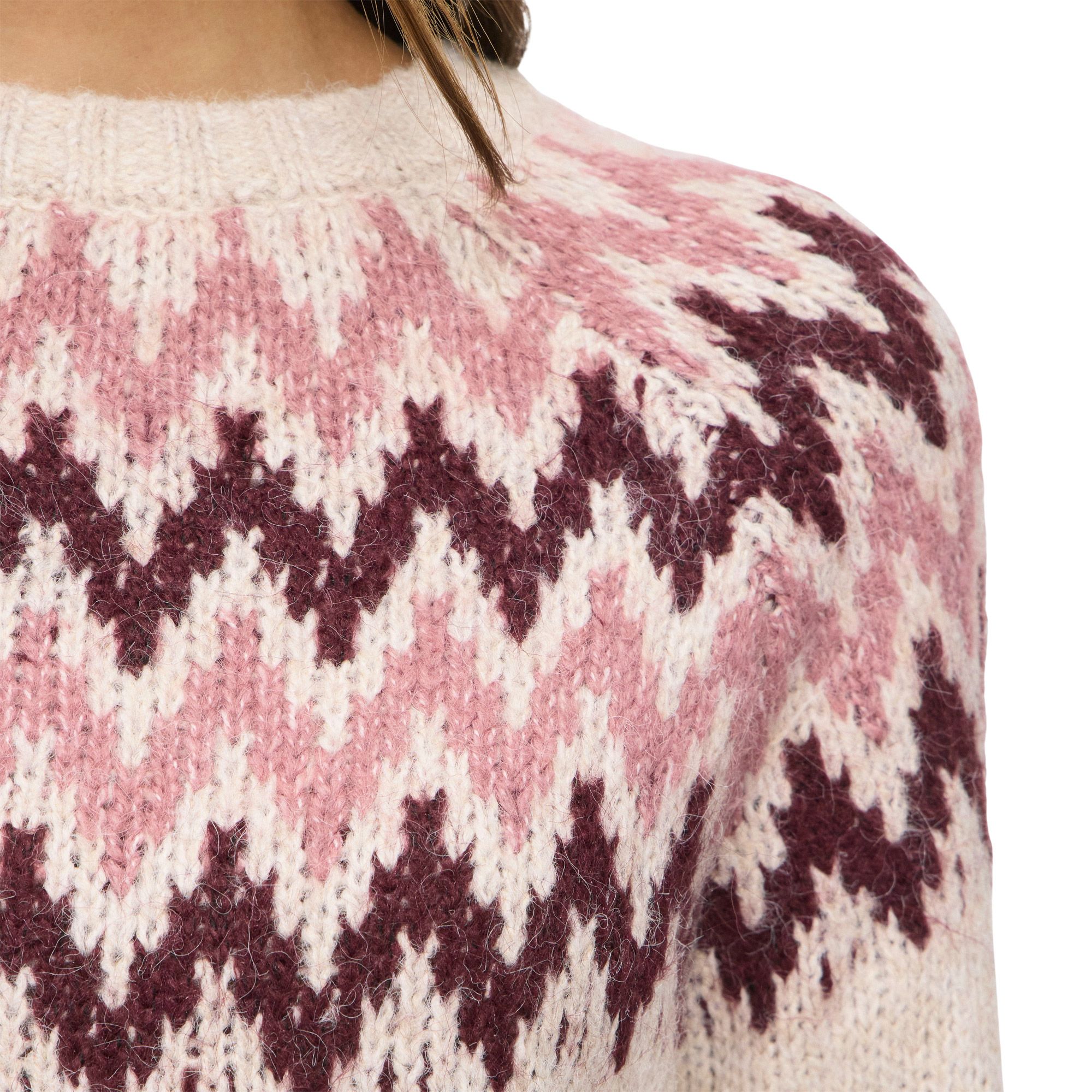 Vila Toni Crew Jacquard Knitted Sweater Dames