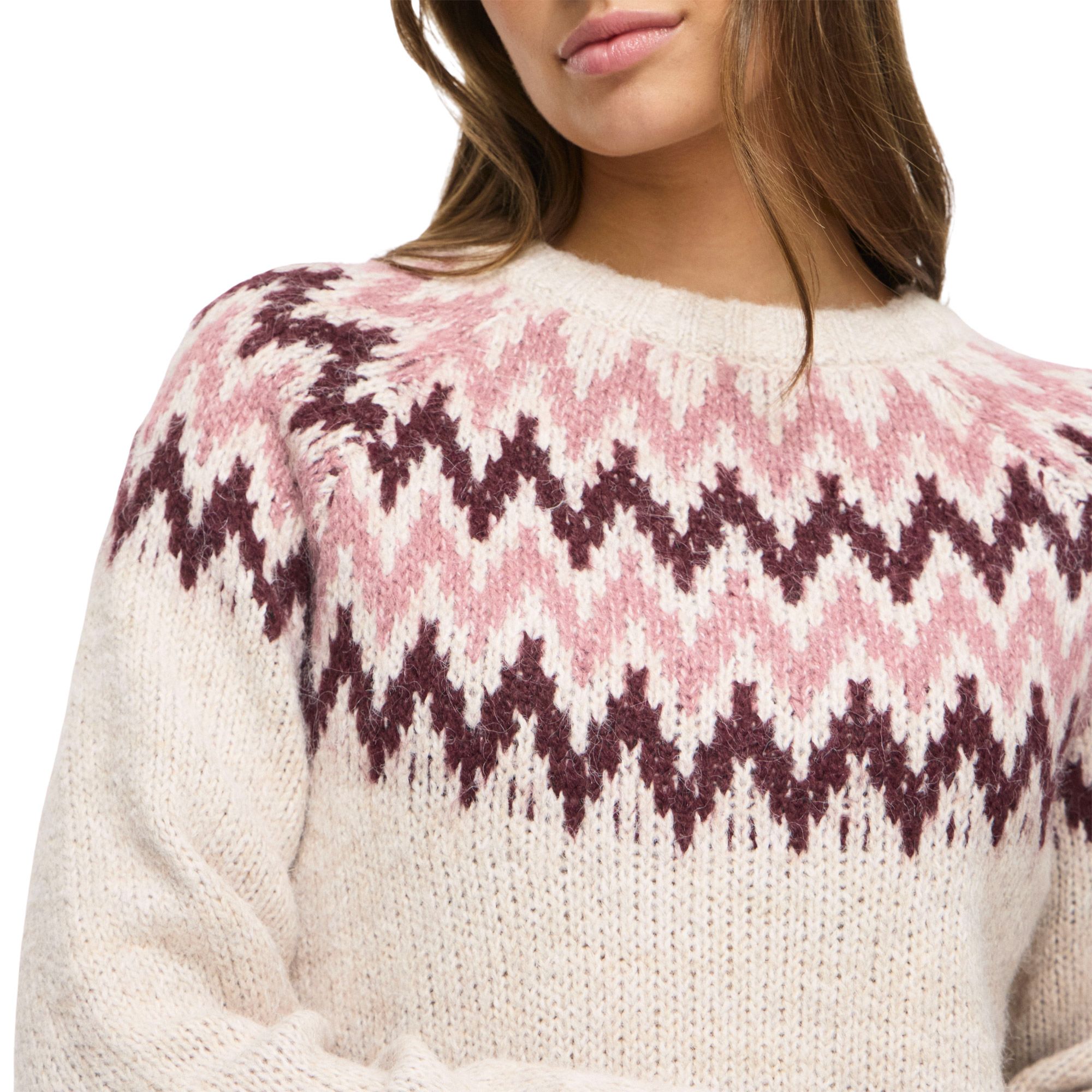 Vila Toni Crew Jacquard Knitted Sweater Dames
