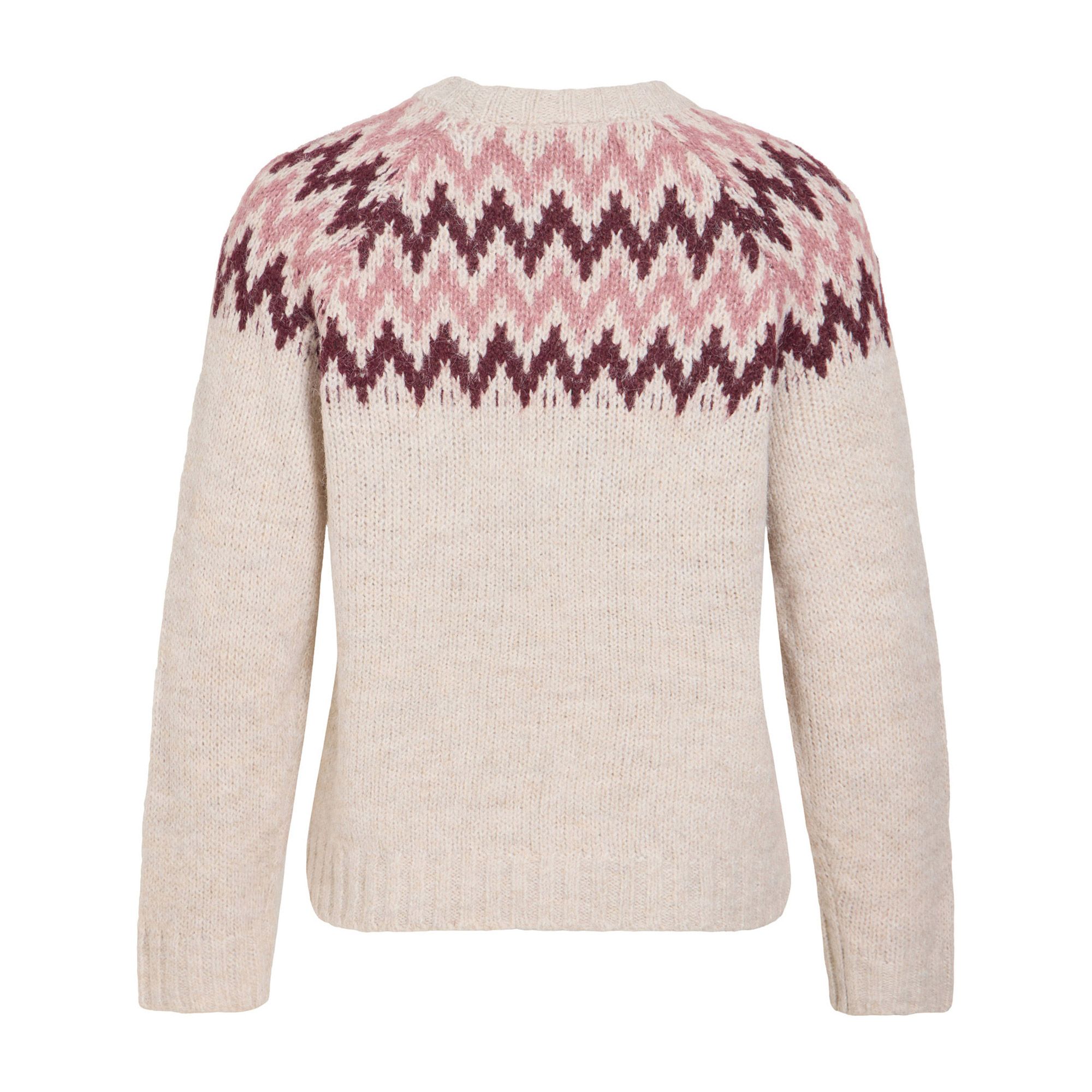 Vila Toni Crew Jacquard Knitted Sweater Dames