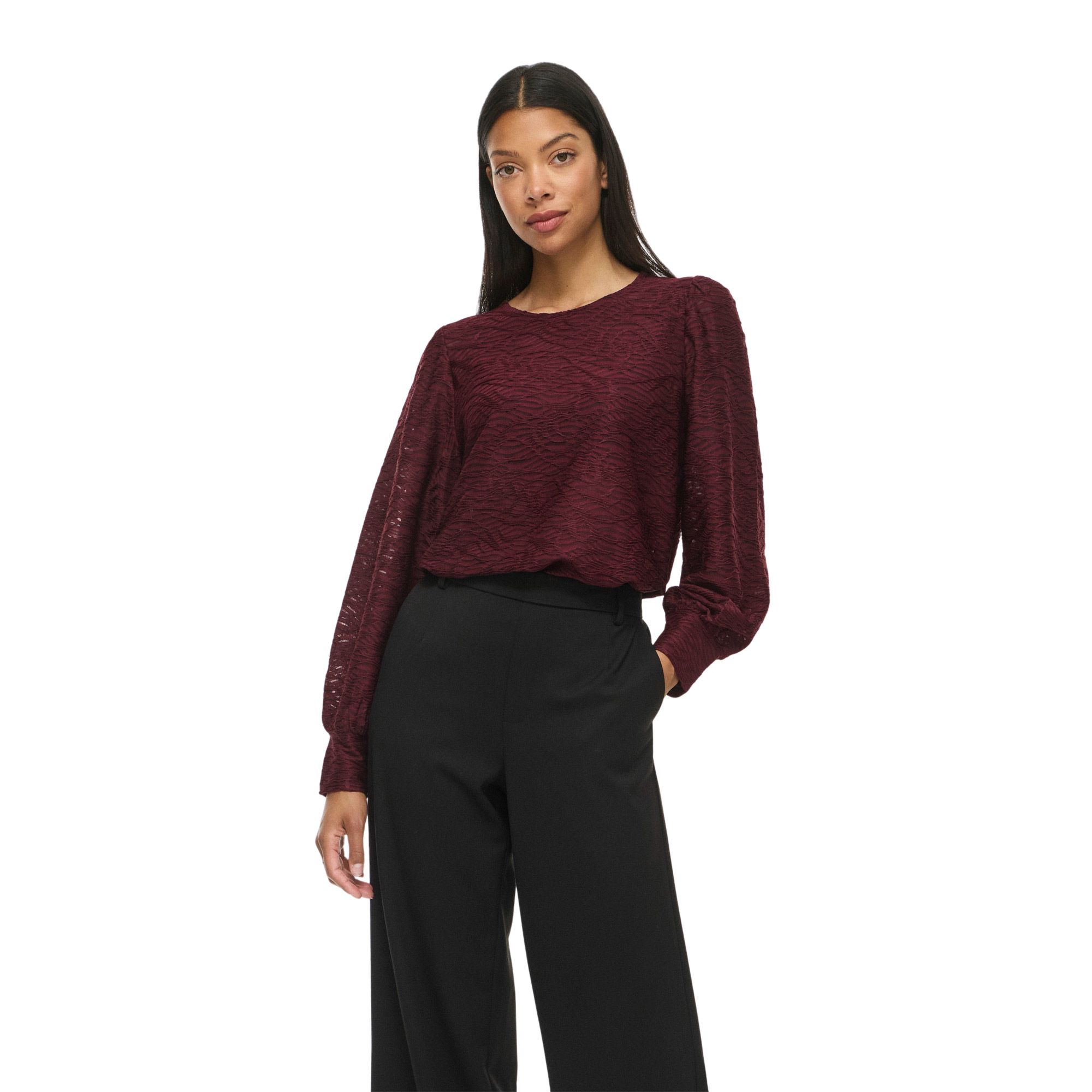 Vila Fina L/S O-Neck Top Dames