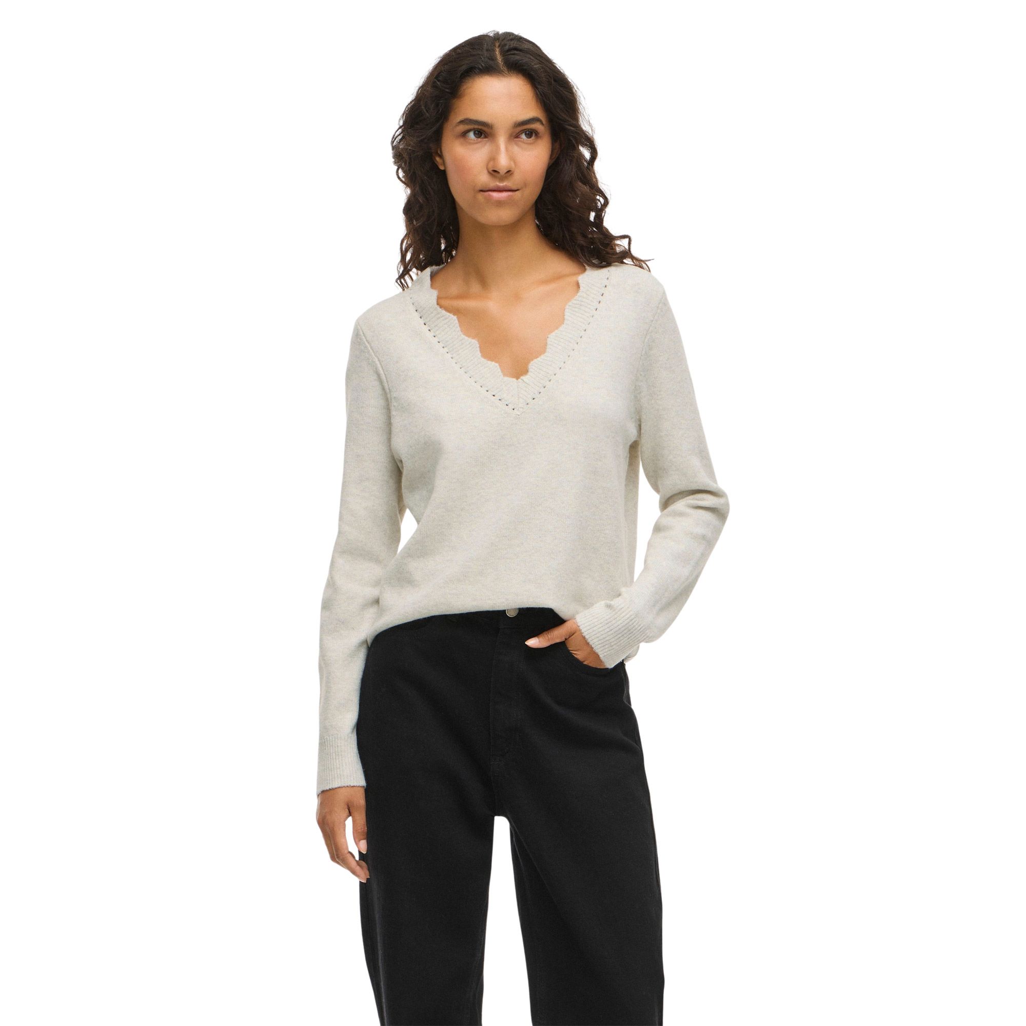 Vila Nikolina V-Neck Knit Top Dames