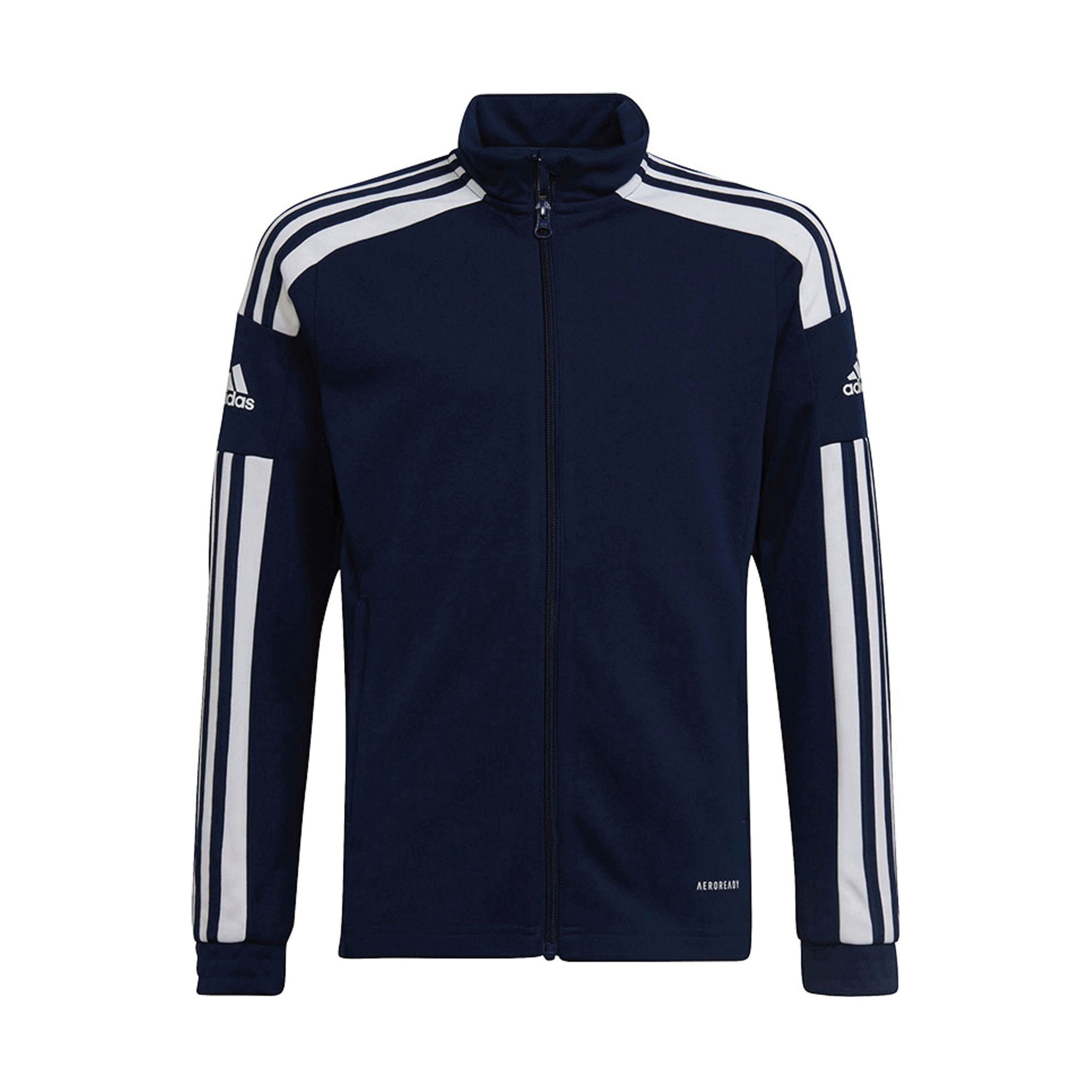 Adidas Perfor ce Junior sportvest donkerblauw wit Gerecycled polyester Opstaande kraag 164