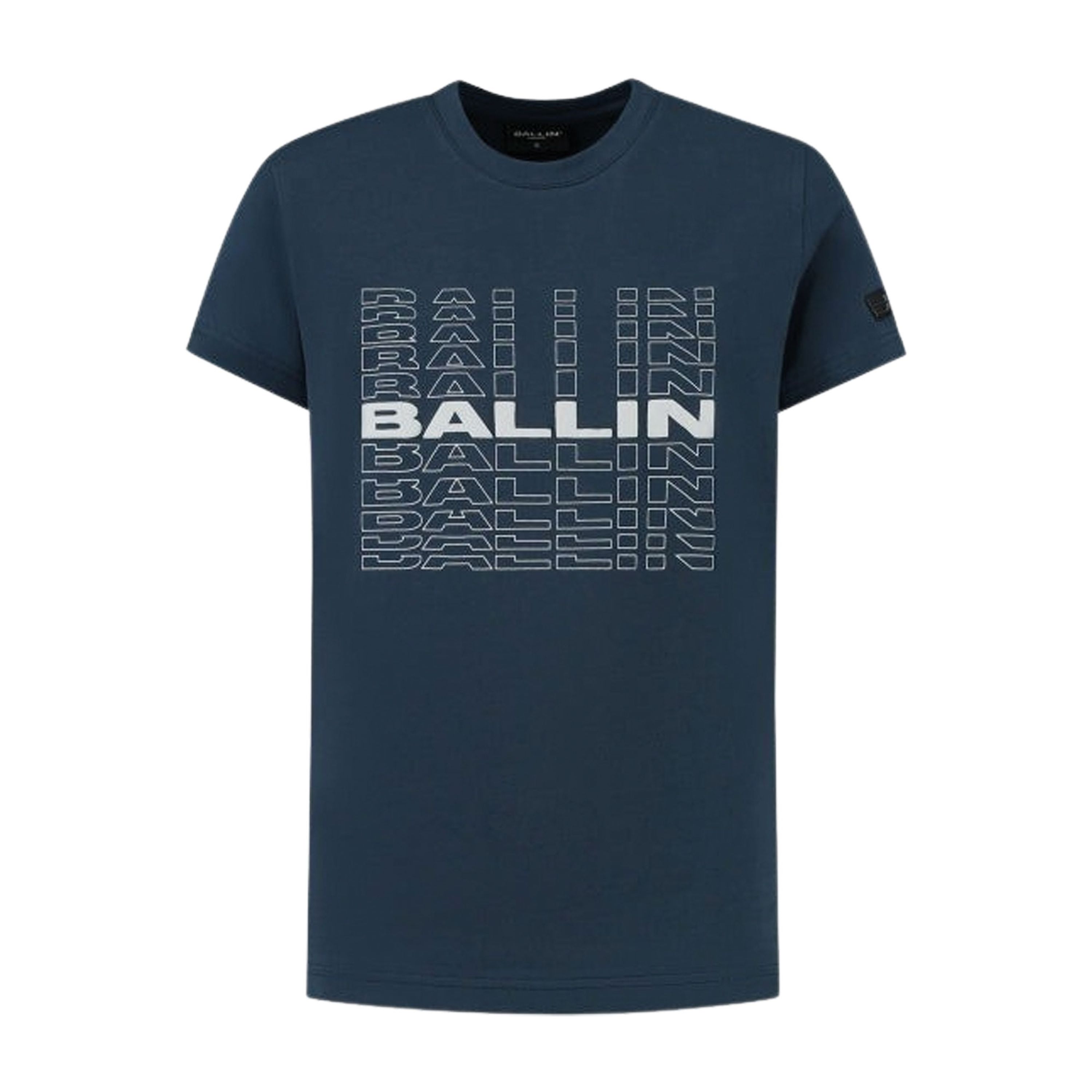 Ballin T-shirt met printopdruk donkerblauw Jongens Katoen Capuchon Printopdruk 176