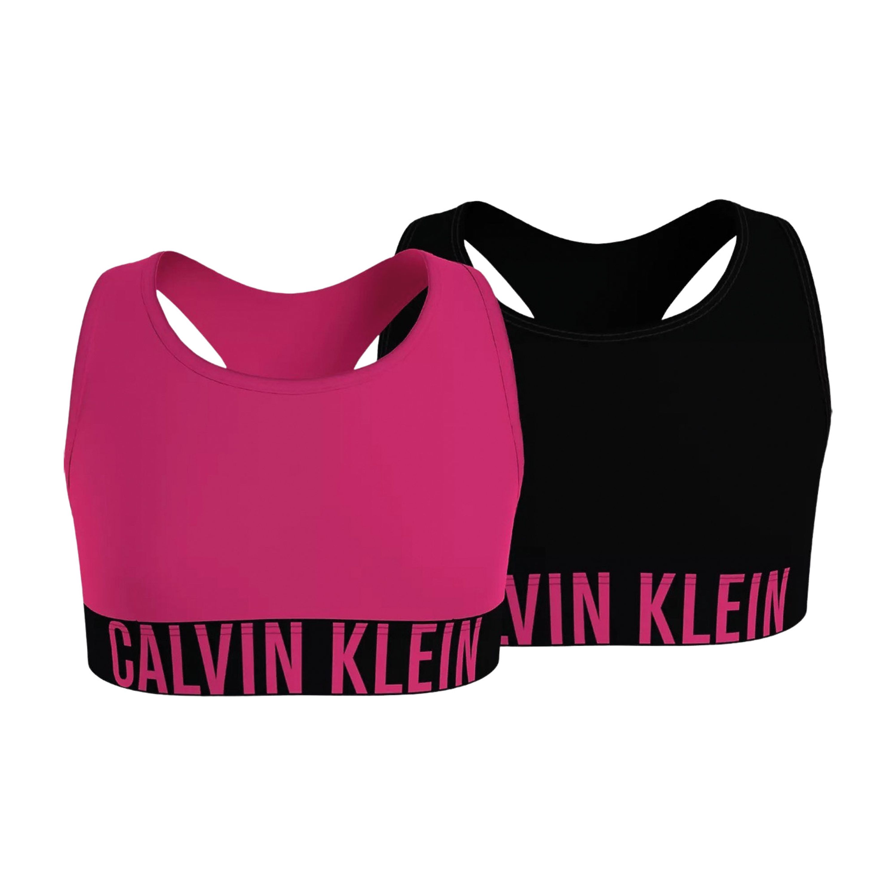 Calvin Klein bh top set van 2 roze zwart Meisjes Stretchkatoen Effen 164-176