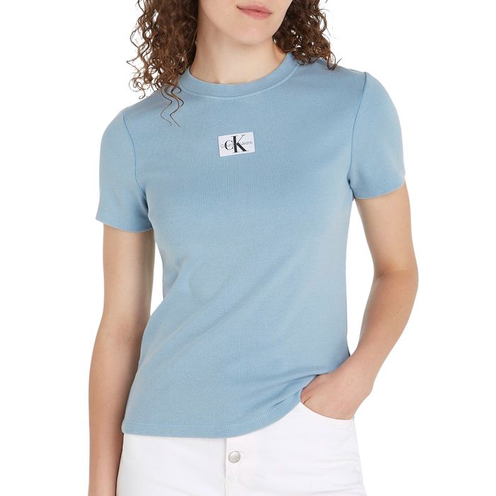 T-shirt Calvin Klein Label Washed Rib Slim