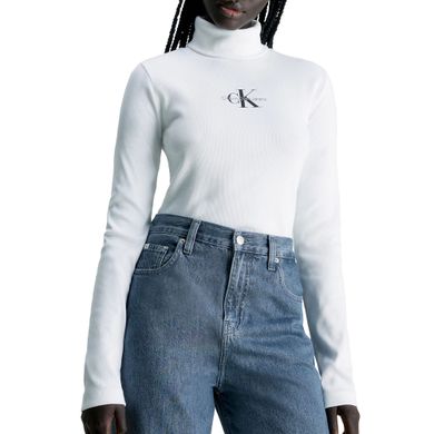 Calvin Klein Monologo Rib Roll Neck Longsleeve Shirt Women | Plutosport