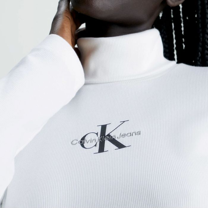 Calvin Klein Monologo Rib Roll Shirt Plutosport Longsleeve Women | Neck