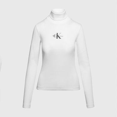 Calvin Klein Monologo Rib Damen | Plutosport Neck Roll Langarm Shirt