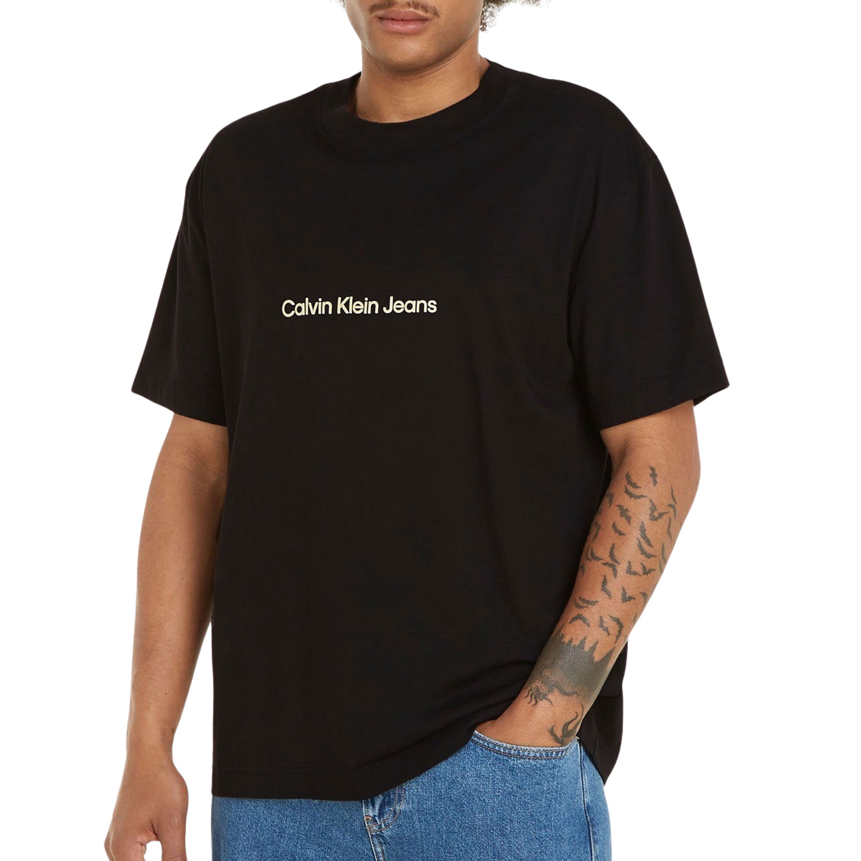 Calvin Klein Square Frequency Logo Shirt Heren