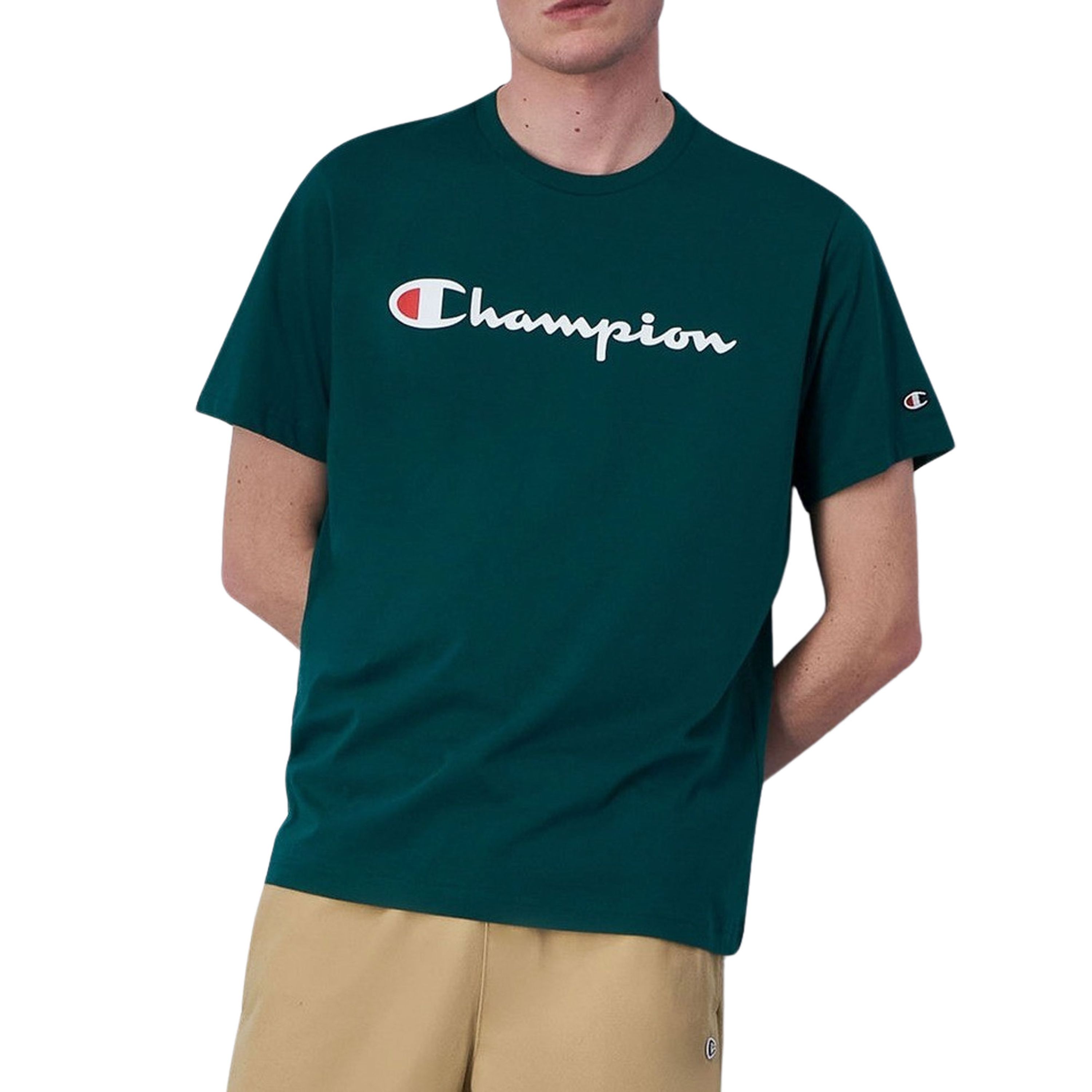 Champion Crewneck Big Script Logo Shirt Heren