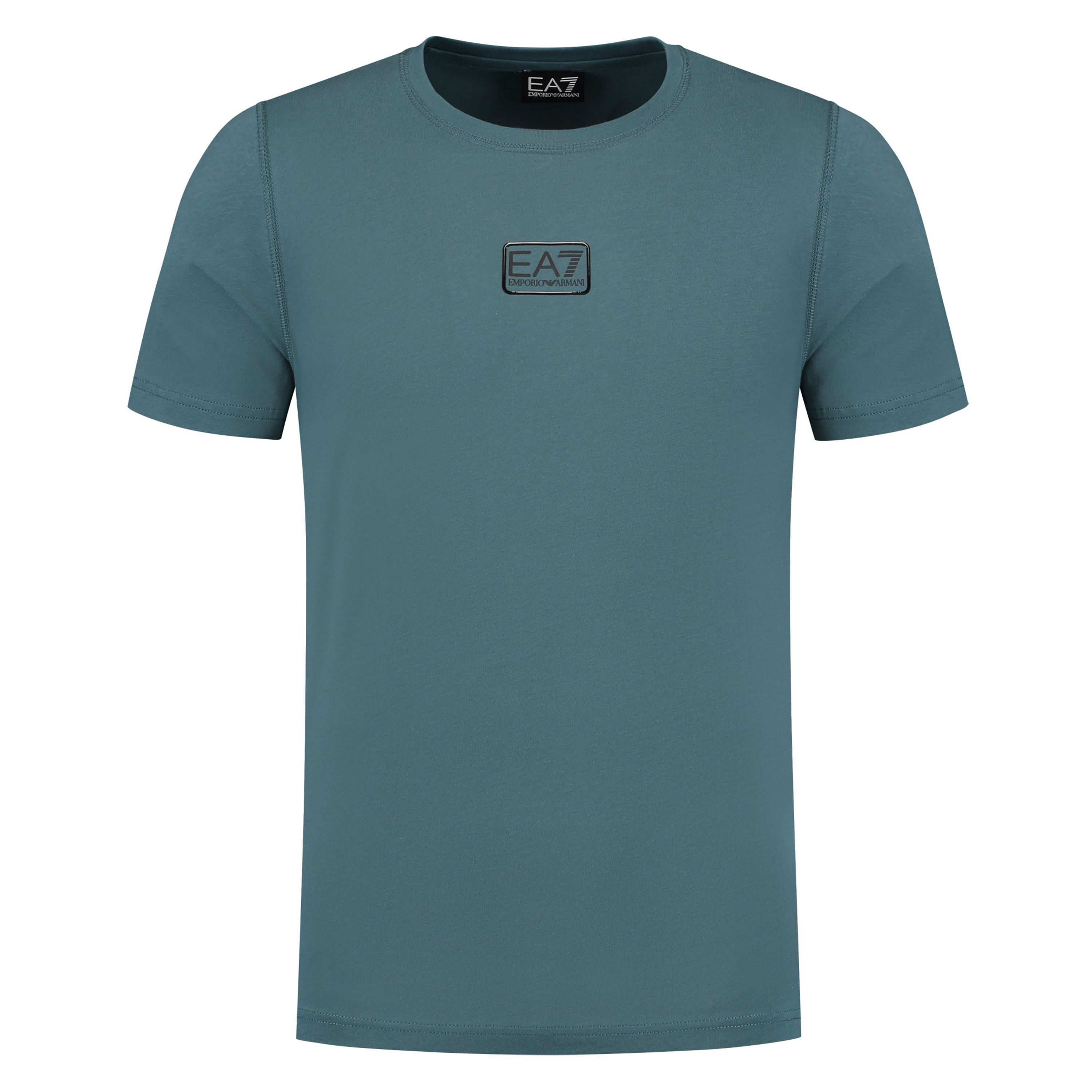 Emporio Armani EA7 Casual Katoenen T-Shirt Blue Heren