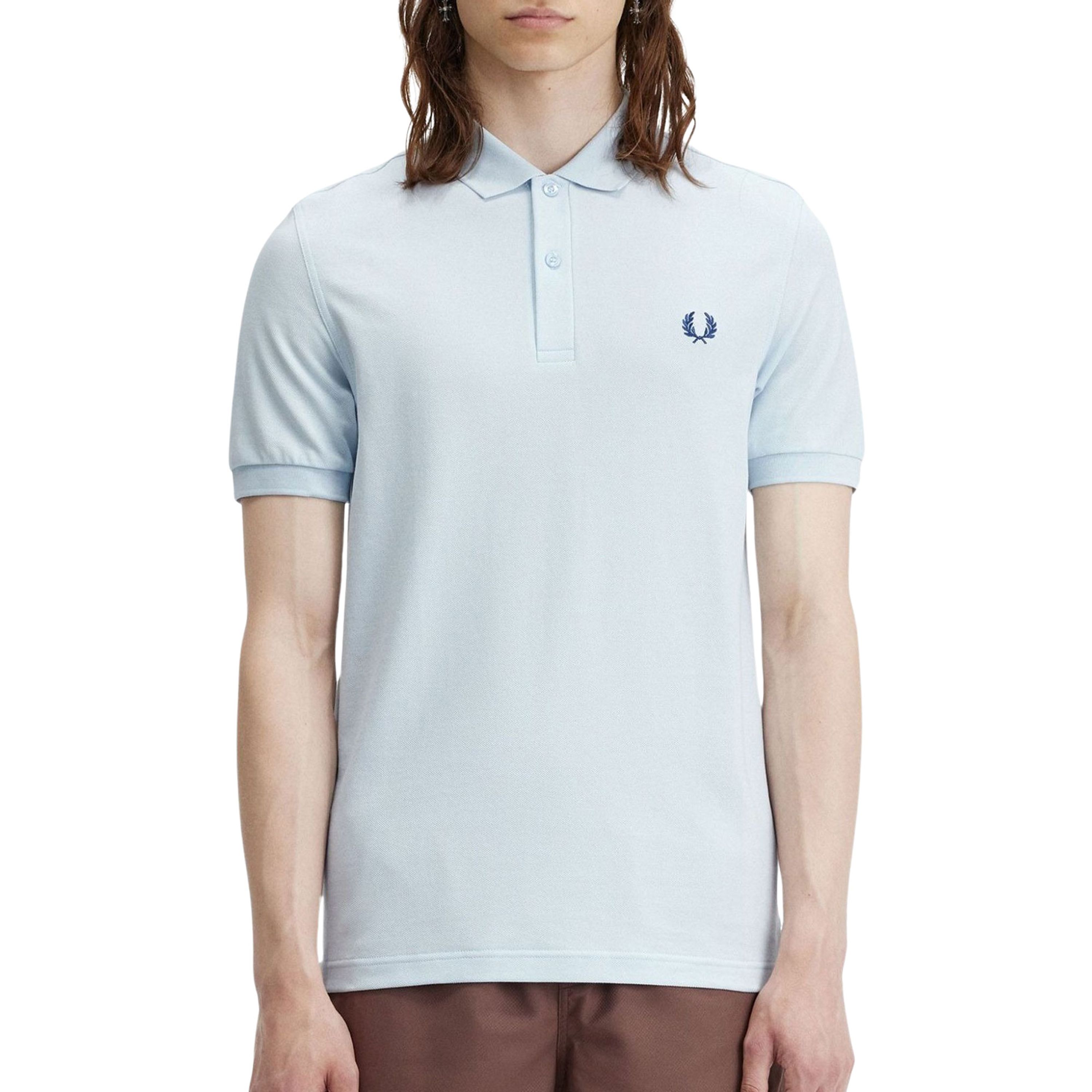 Fred Perry regular fit polo met logo lichtblauw