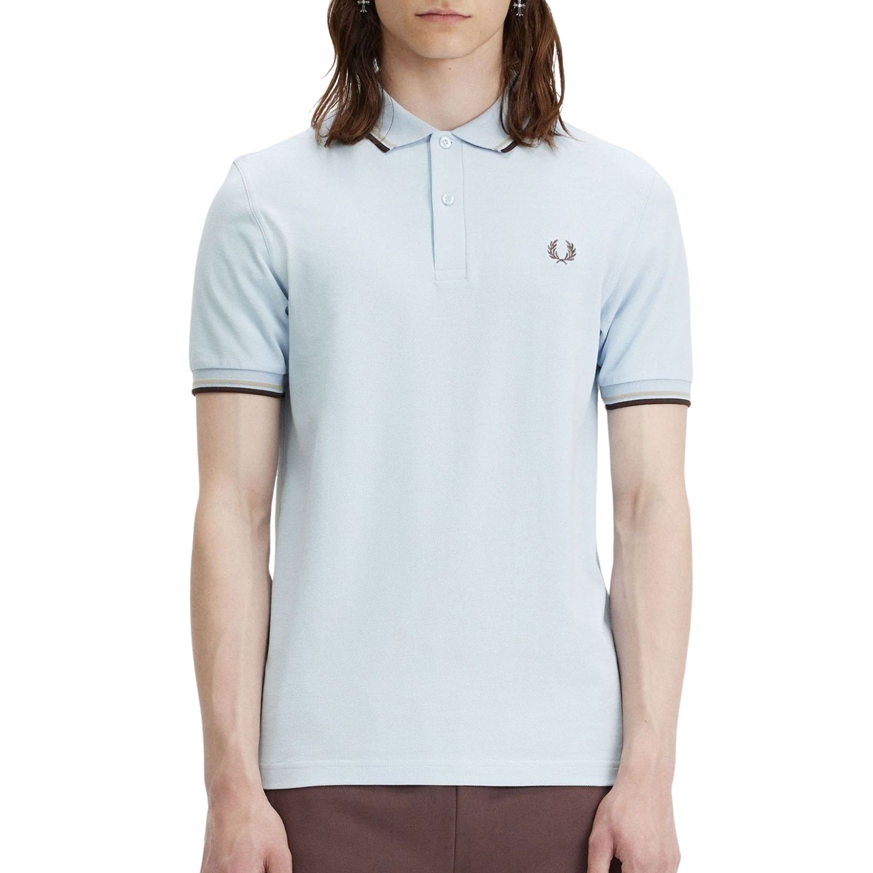 FRED PERRY Heren Polo's & T-shirts The Twin Tipped Shirt Lichtblauw